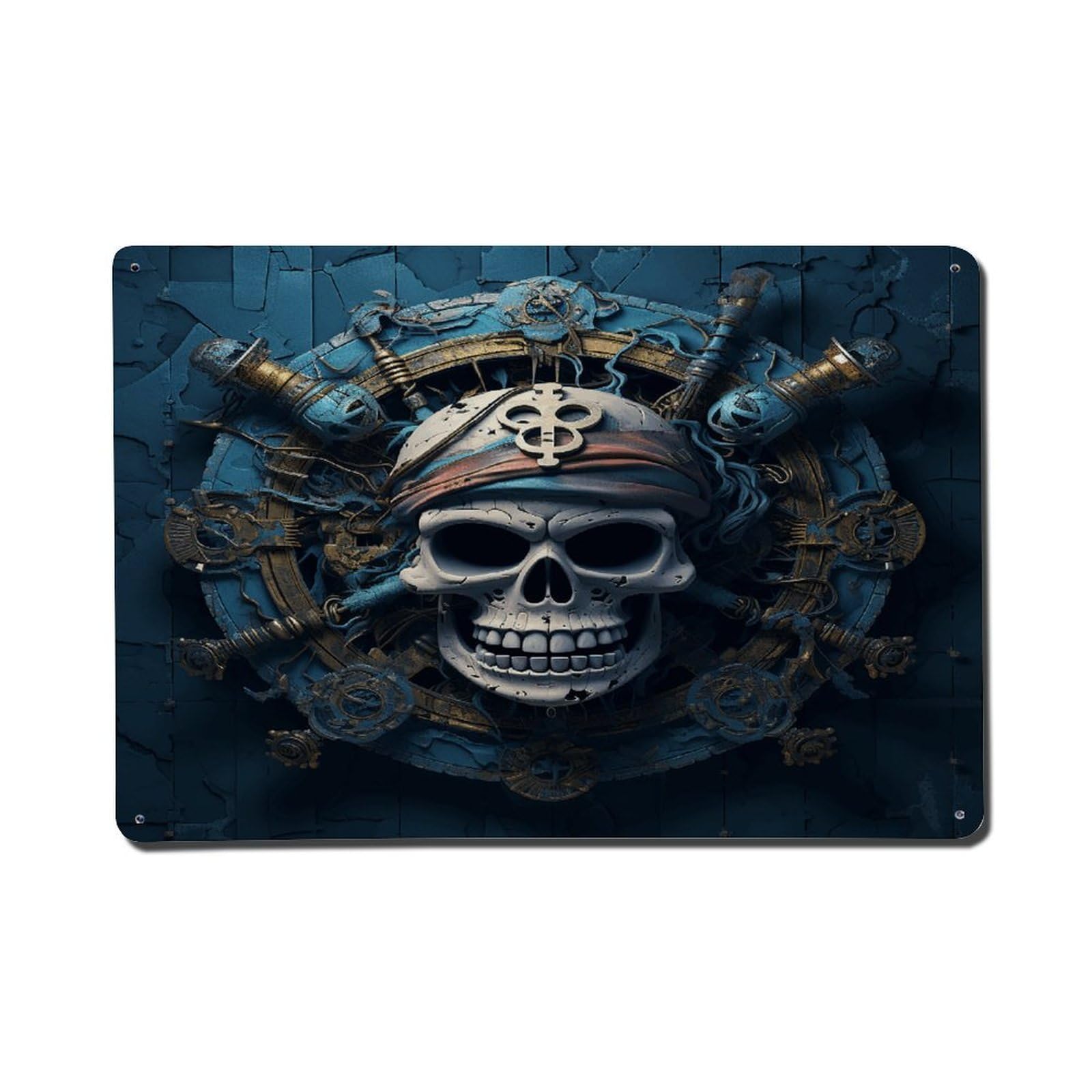 Adfgyerh Style Skeleton Pirate Metal Signs Funny, Aluminum Tin Sign Indoor Outdoor Decor, Vintage Signs For Home Office Kitchen Bar Cafe Garden Farmhouse Wall Decor