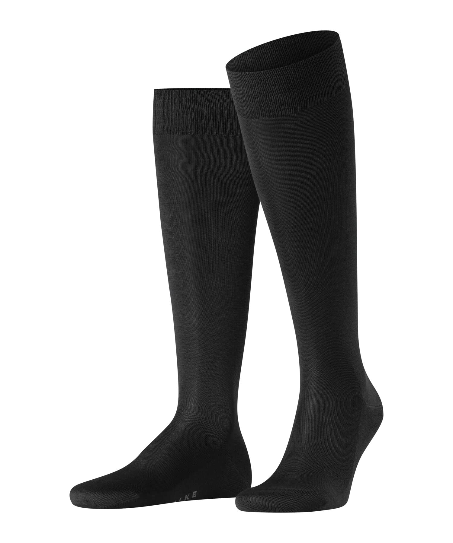 FALKE Mężczyźni Podkolanówki Tiago M Kh bawełna fil d´Écosse długie jednokolorowe 1 Para, Czarny Black 3000, 43-44