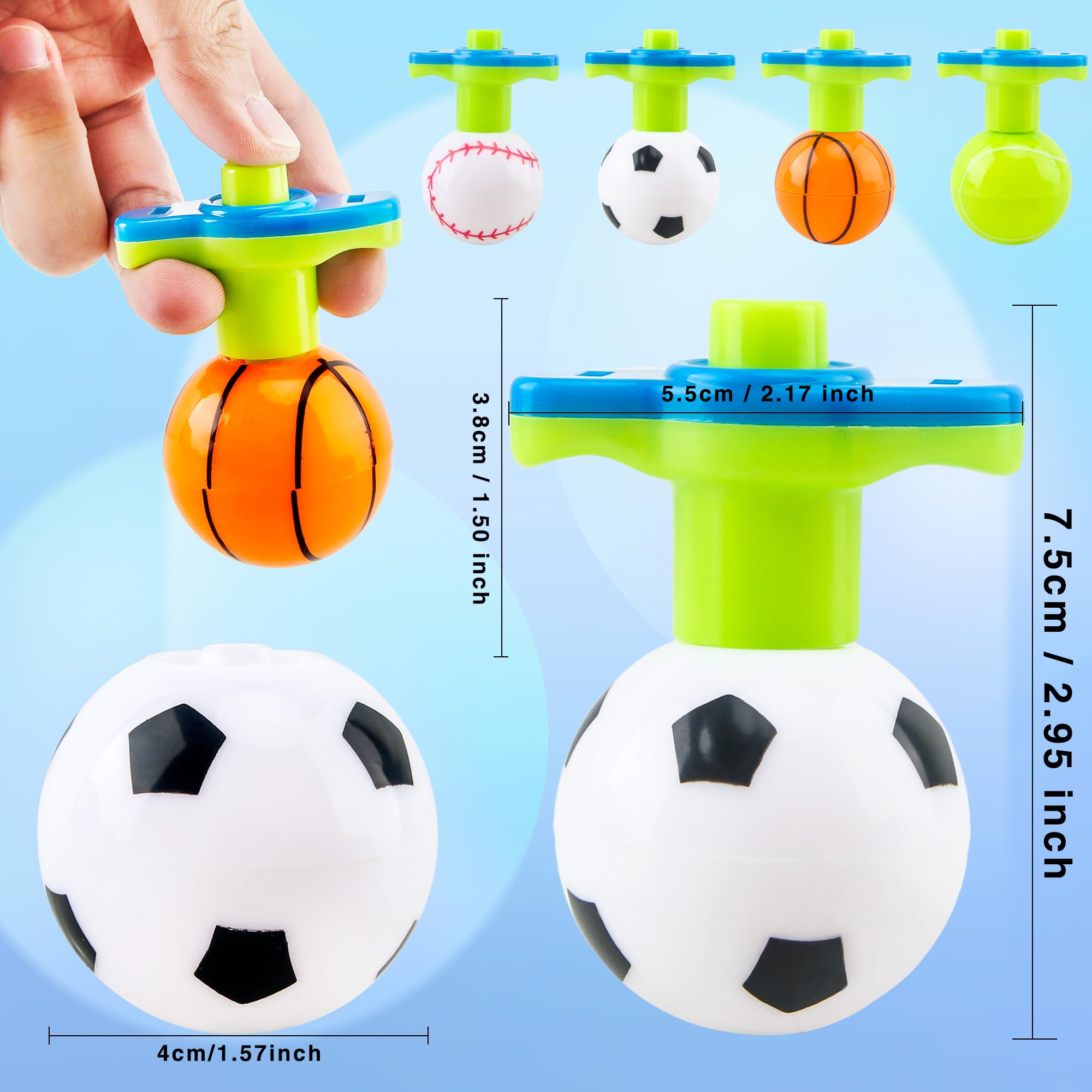 Hoarost 24 Pcs Light Up Spinning Tops Launcher with Motion Gyroscope Colorful Novelty LED Spinning Tops Toys for Goodie Bag Fillers Classroom Prizes Birthday Sports Party Favors