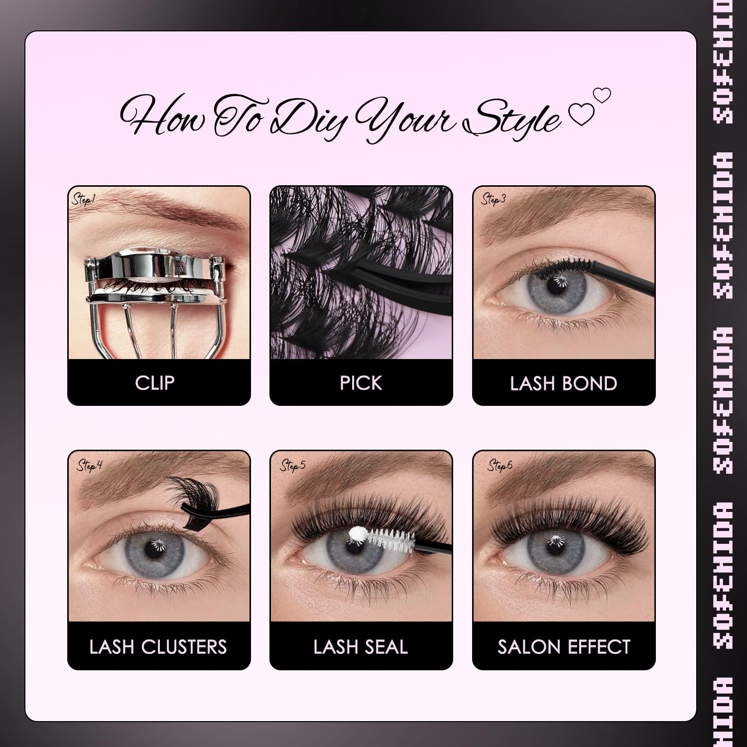 Lash Clusters Kit 80D Lash Clusters Kit 10-18mm Volume Eyelash Clusters D Curly Cluster Eyelash Extensions 3D Wispy Lashes Clusters DIY Lash Extension Kit(80D-10-18MIX Thick Kit)