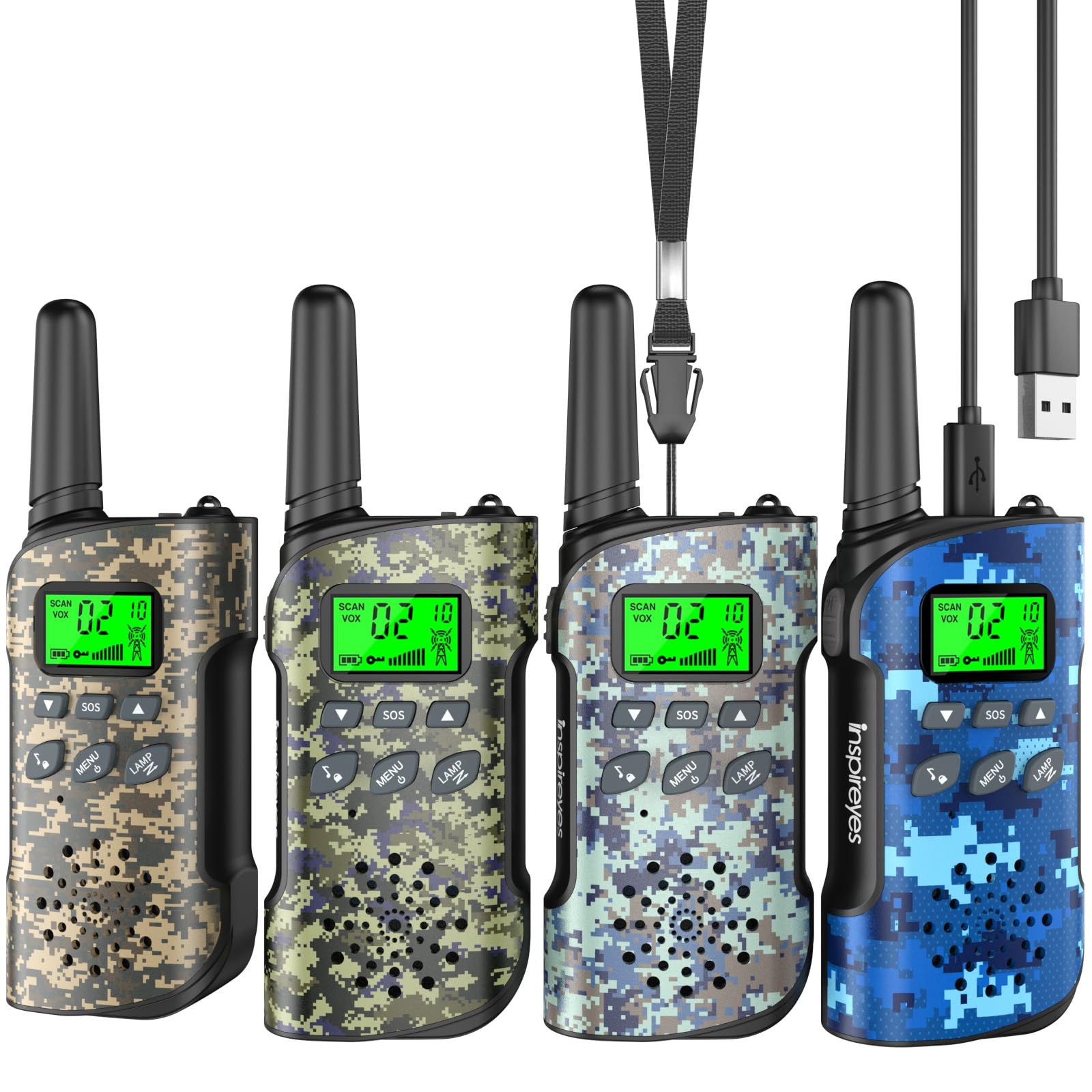 Walkie Talkies for Kids Rechargeable,Toys for Boys and Girls Ages 3-12, 4 Pack Long Range 2-Way Radios, Birthday Gifts,Christmas Stockings, Outdoor Play, Family Games, Hiking Camping GearClimatePartner certified
