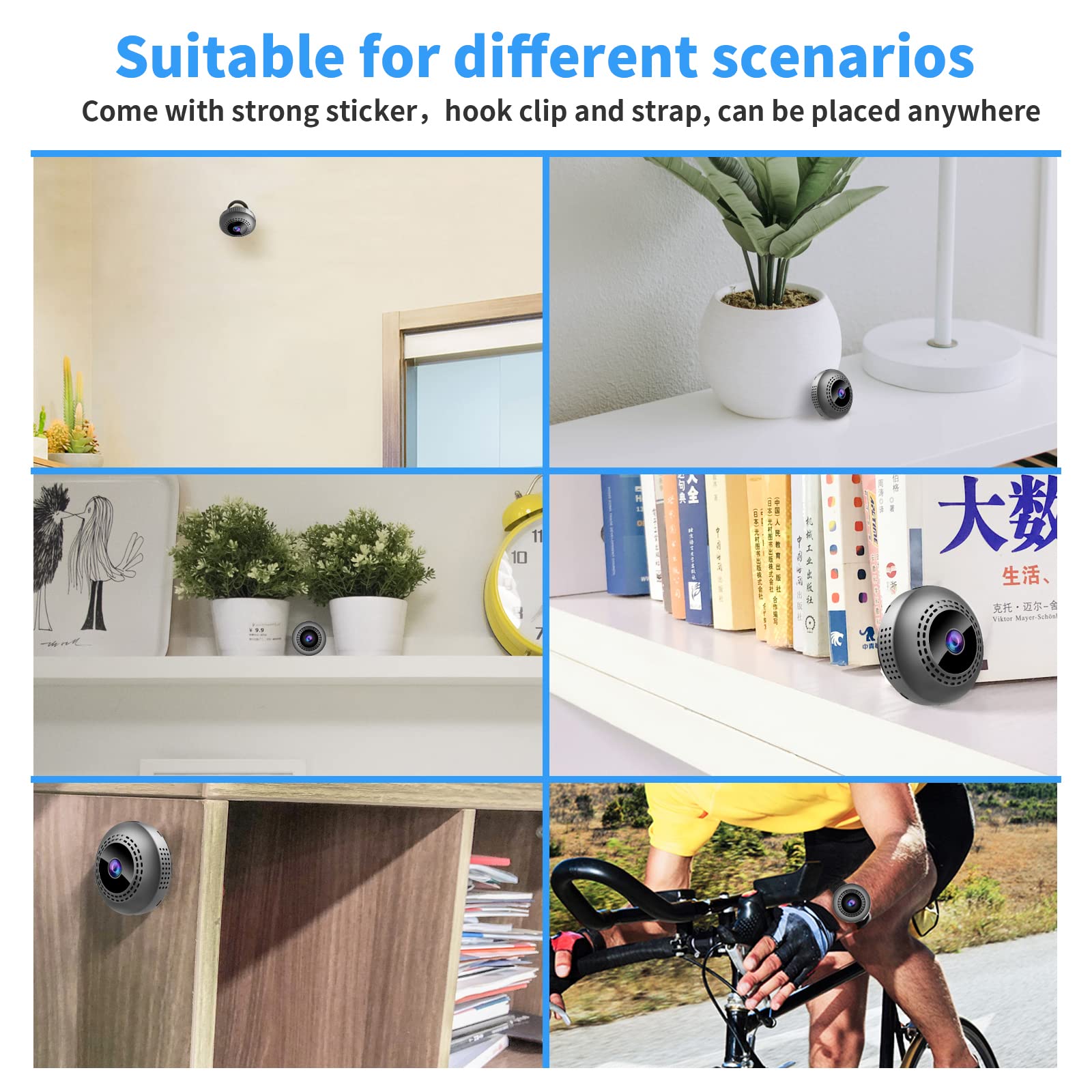 Mini cámara espía wifi-1080P, cámara oculta inalámbrica, cámara de niñera, alimentación en vivo, portátil, pequeña cámara de seguridad de vigilancia para coche, hogar, interior, con aplicación