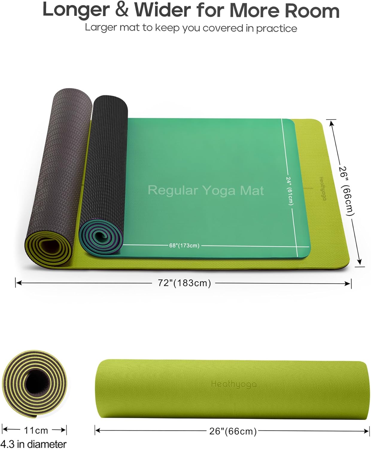 Eco Friendly Non Slip Yoga Mat, Body Alignment System, SGS