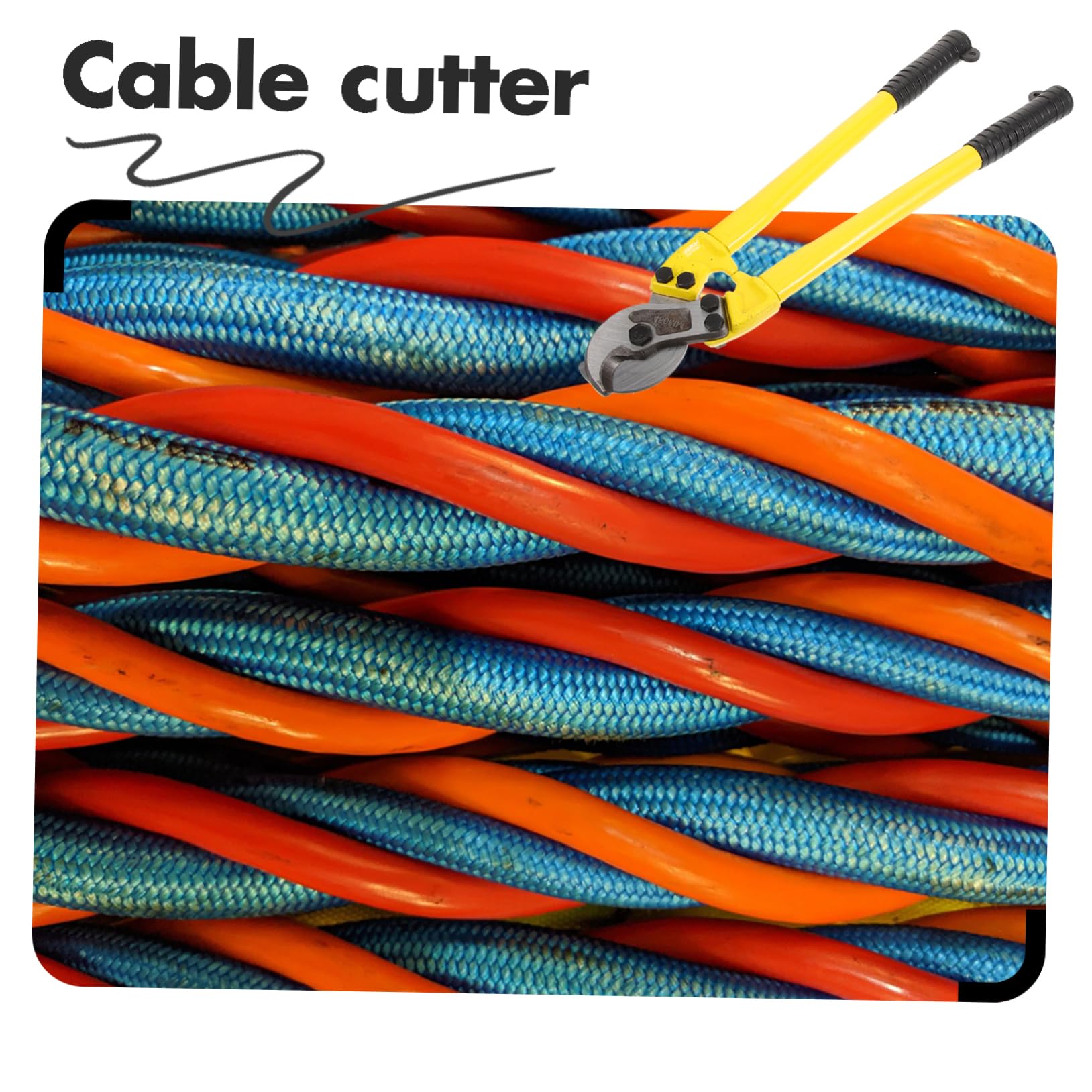Taglierina Cavi Manuale da 18 Pollici, Utensile in Ferro Giallo