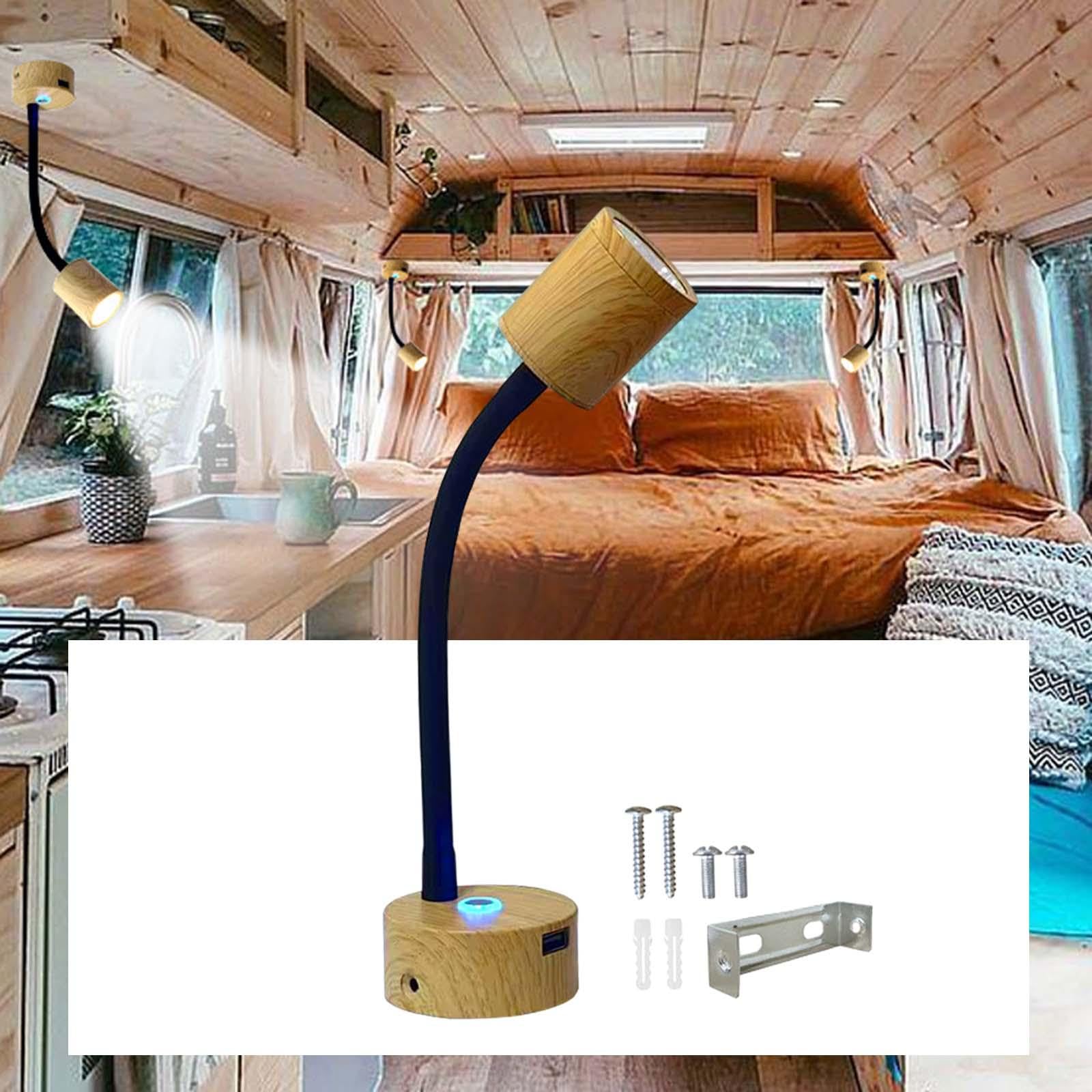 Luz de Lectura LED Lámpara de Cama Lámpara de Noche Regulable Flexible con Estructura de Aluminio Y Puerto USB Adecuada para Lec, negro, Luz cálida 3000K