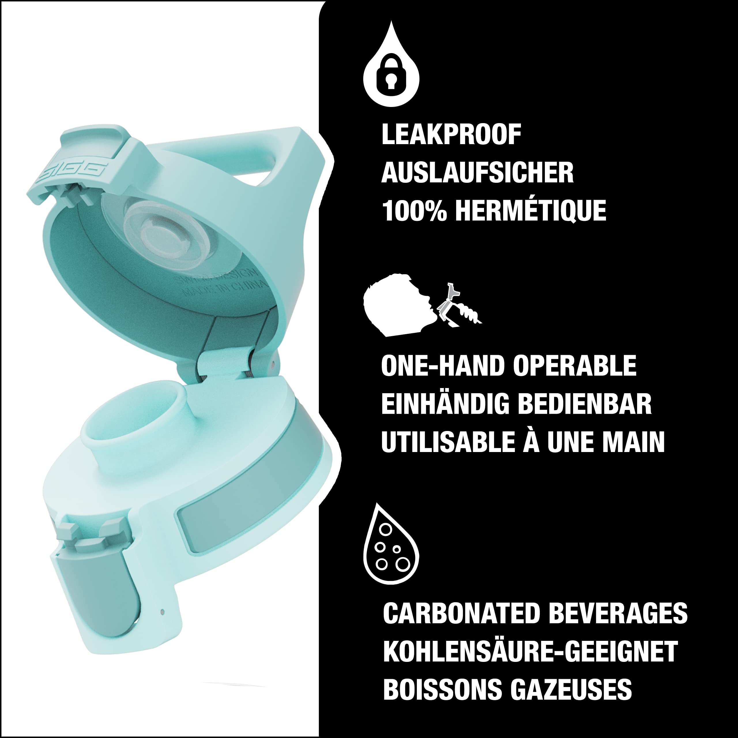 Sigg WMB ONE Top Glacier Closure (One Size), Replacement Spare Part Drinking Bottle, One-Handed & Leak-Proof Closure Cap - Image 4