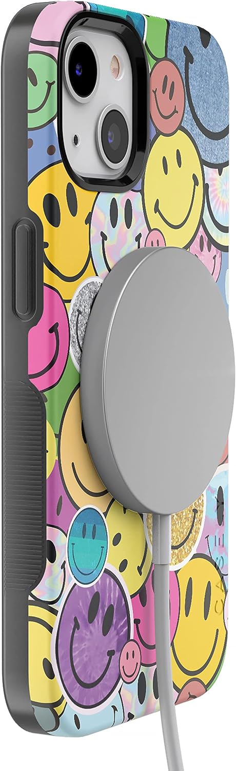 Casely iPhone 14 Case | All Smiles | Smiley Face Sticker | Bold Protective Design | Compatible with MagSafe