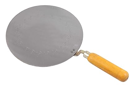 KITCHEN SHOPEE Iron Tawa, 12 Inches, Silver, 1 Piece