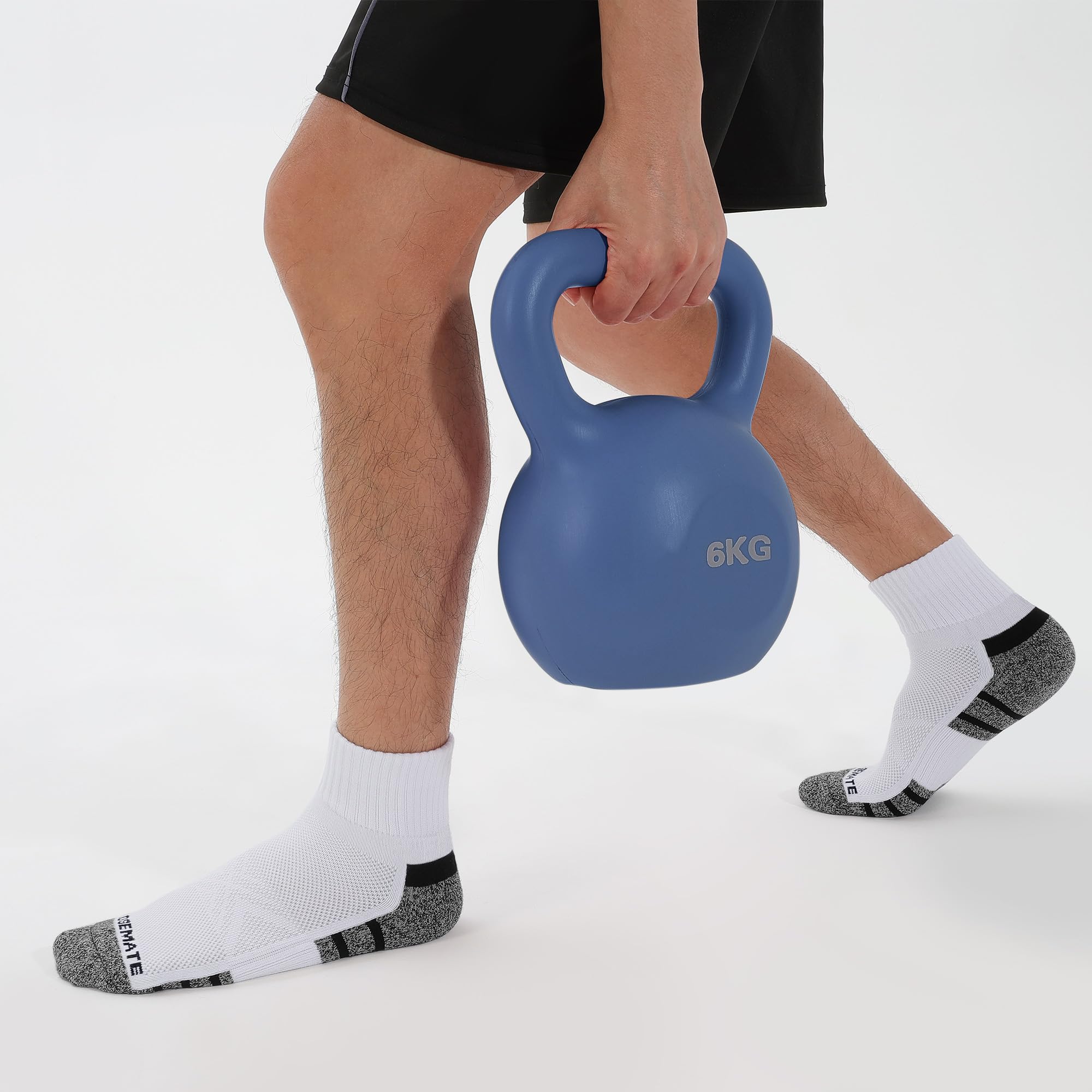 Closemate 6 Paia Calzini Corti Uomo Calze Basse Quarter da Sportive Anti-Vescica Calze Corsa da Cotone con Suola Imbottita Donna Calzini Spugna Caviglia da Ciclismo Lavoro Running Trekking