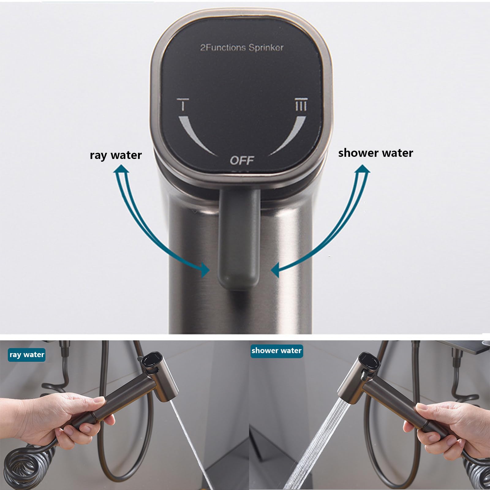 Sistema Doccia con Display Digitale a LED, Set di rubinetti a 4 funzioni, Montaggio a Parete, Combinazione Pioggia per Bagno, Vasca in Ottone con doccetta e Bidet (Bianco)