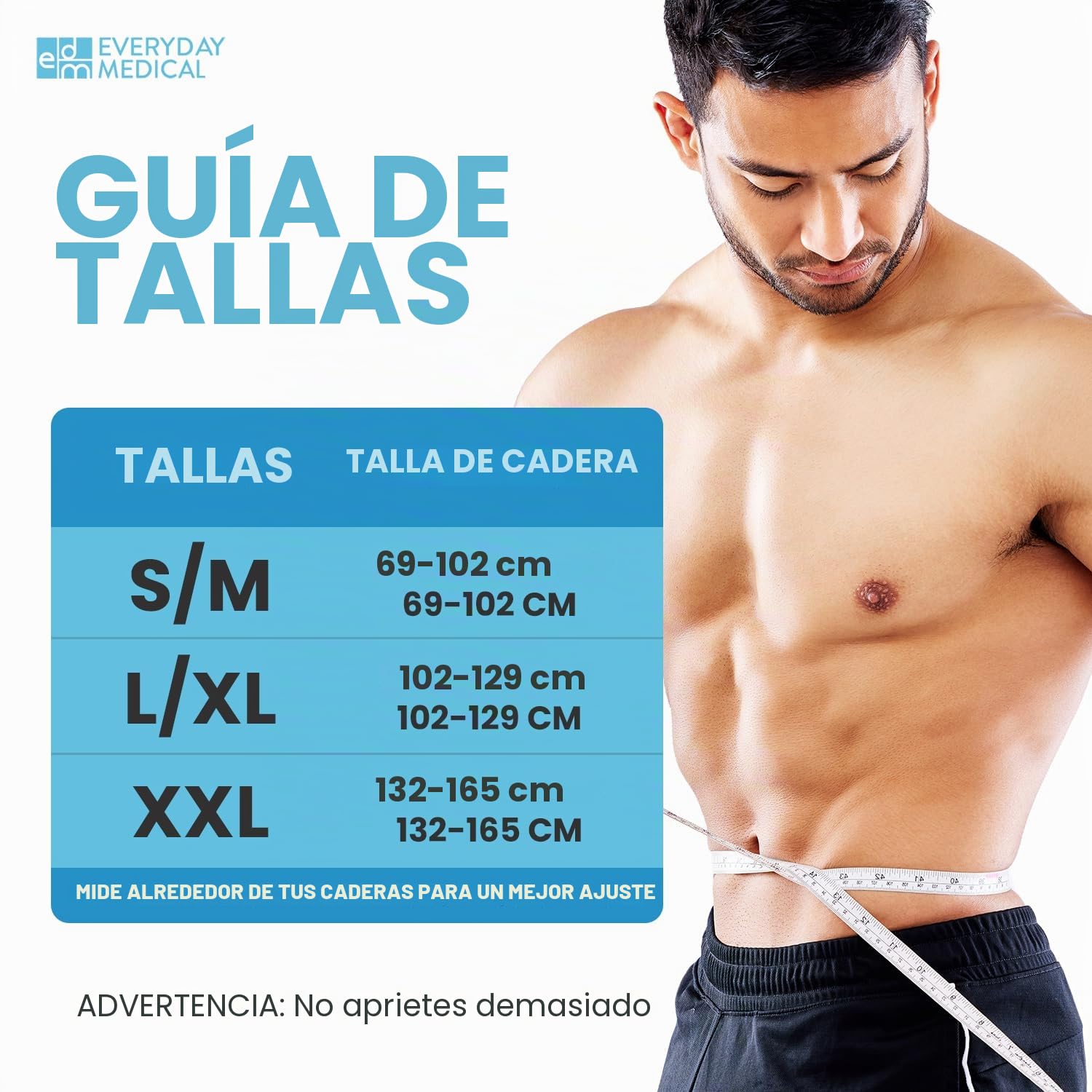 Everyday Medical Cinturón para Hernia Umbilical I Faja para Hernia Abdominal, Ayuda a Aliviar el Dolor I Banda Elástica para Hernia Incisional, Ventral, Epigástrica para Hombre y Mujer - XXL