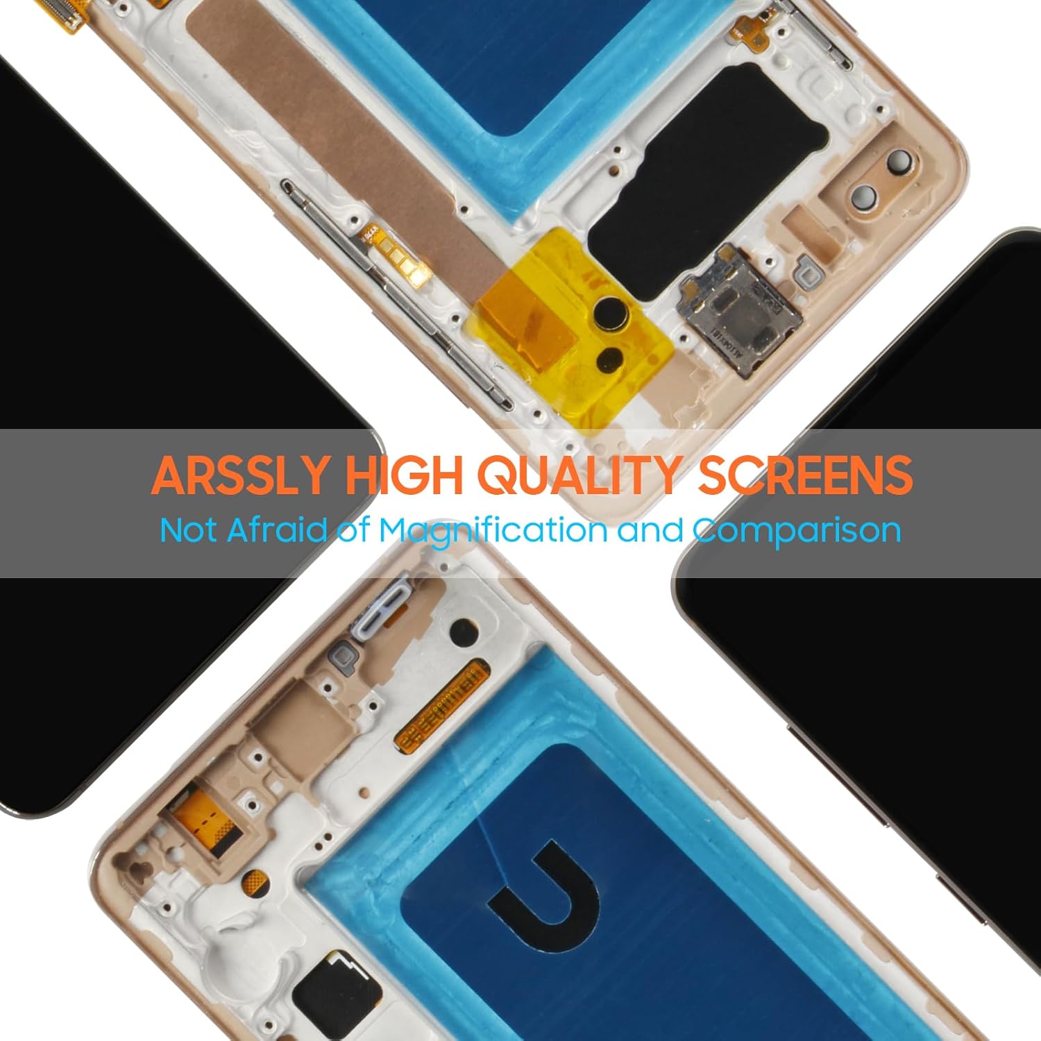 for Samsung Galaxy S10 Plus Screen Replacement for Samsung S10+ LCD Display SM-G975F/DS SM-G975U Digitizer S10 Plus Touch Screen Glass Assembly with Tools (Gold with Frame,Incell)