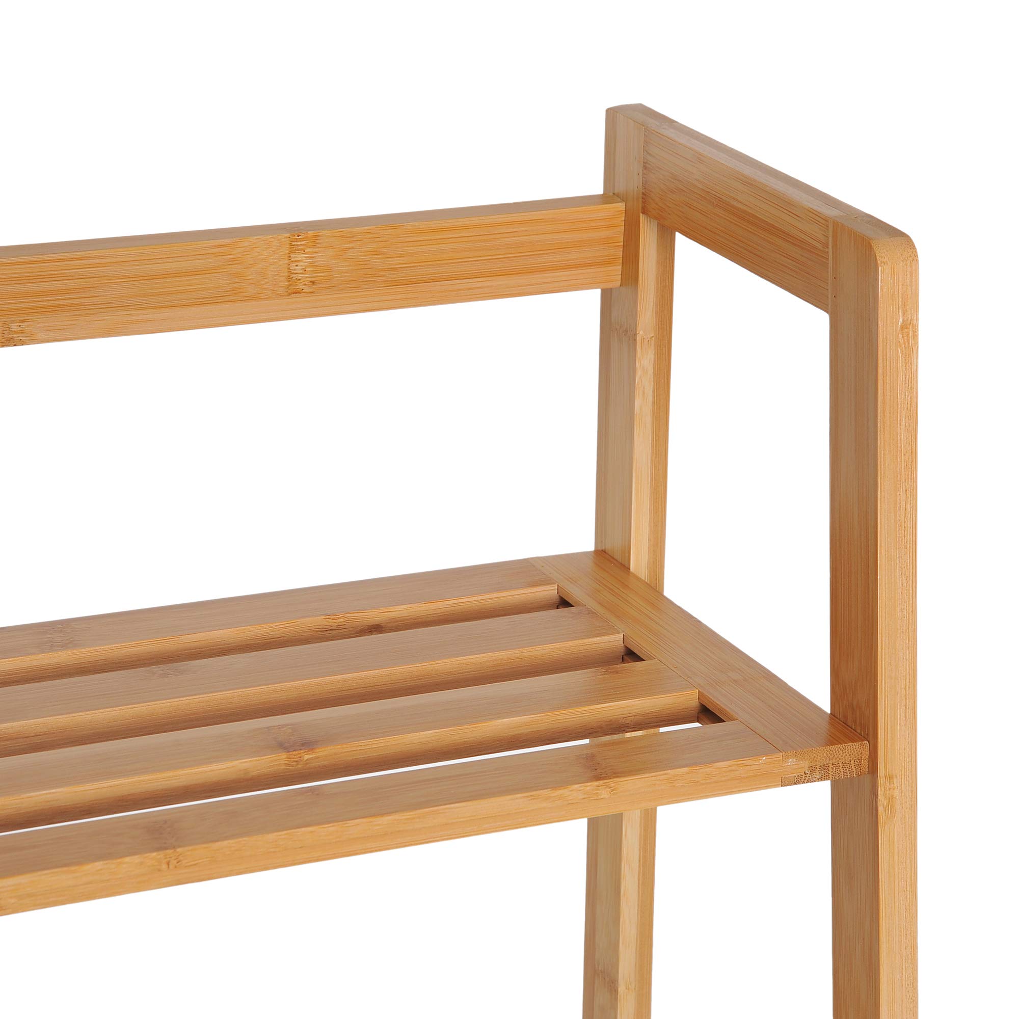 HOMCOM Bibliothèque étagère en Bambou à 4 Niveaux, présentoir de Plantes au Sol, étagère échelle pour Salon, Cuisine, Salle de Bain, Bureau, 48 x 31,5 x 120 cm, Bois Naturel