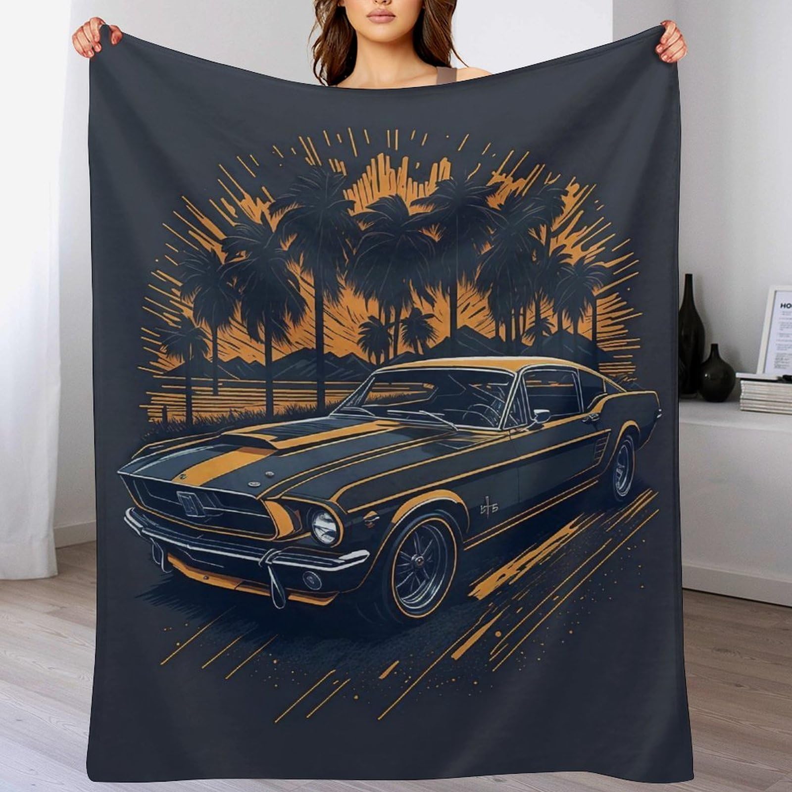 Dcccy Sports Car-22 Sports Car 3D Blankets Super Soft Cosy & Warm Blanket For Sofa Or Bed Flannel Machine Washable Comfortable & Stylish 130×150Cm