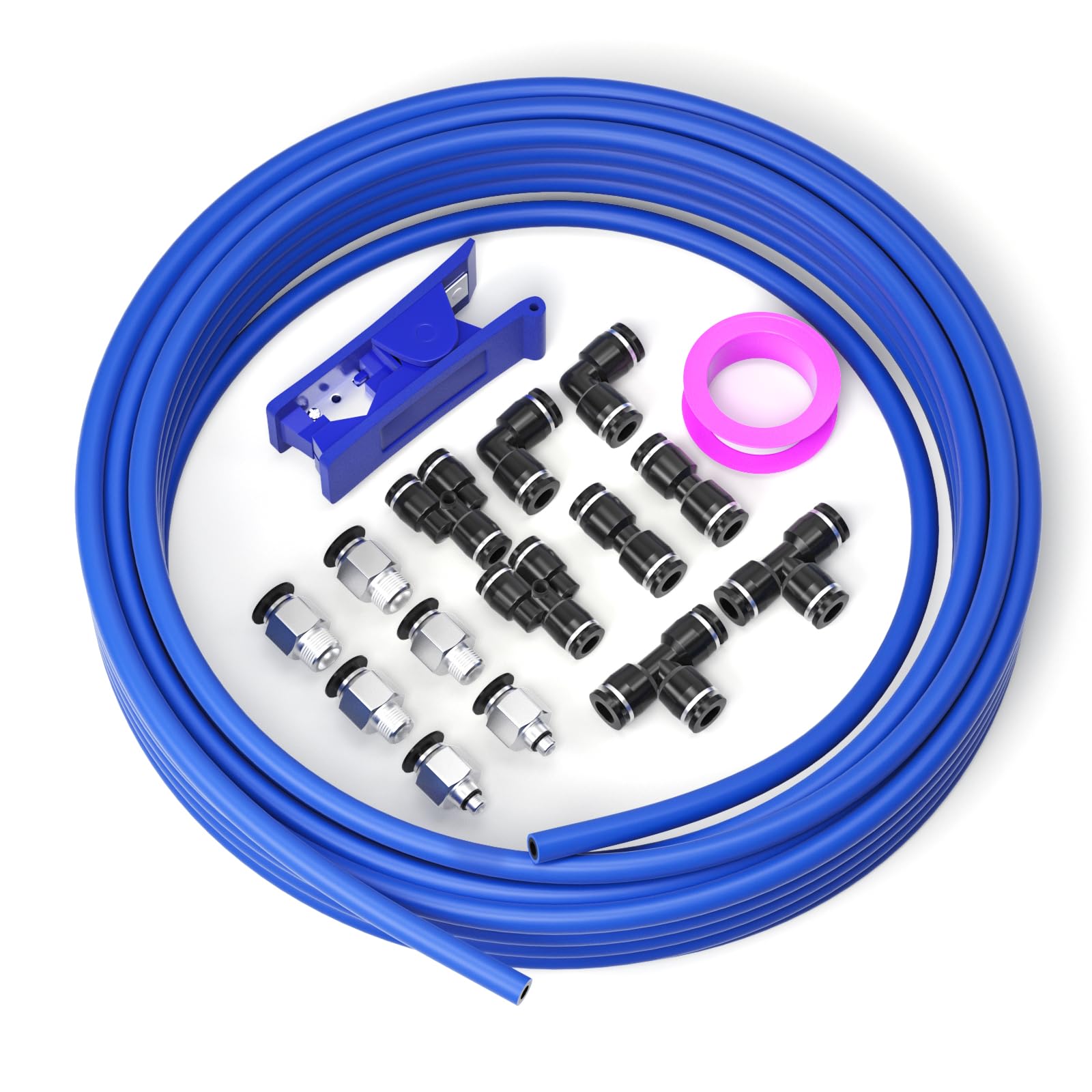 Tuyau d'air bleu 6 mm PU double couche TAILONZ étanche haute température