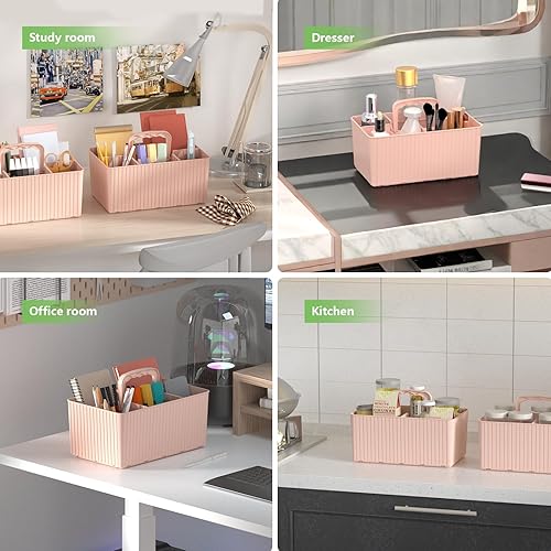 Miniatura 6 de DAYHOPE 2 Pack Plastic Shower Caddy Portable Organizer, DIY Bathroom Organizers and Storage, Makeup Organizer Divided Storage Tote Holder for