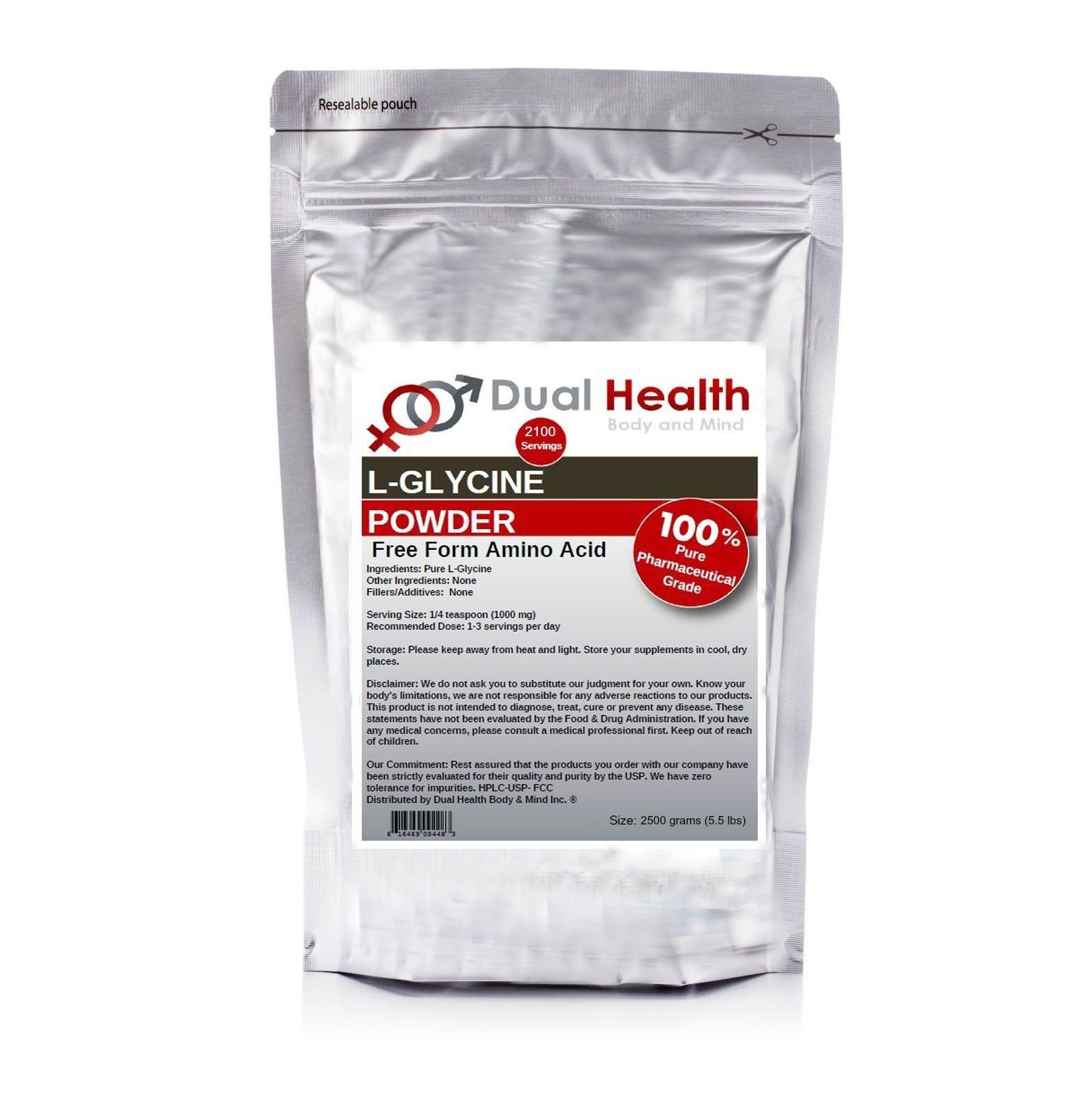 Pure Glycine Powder (2.5kg (5.5 lbs)) Bulk Supplements