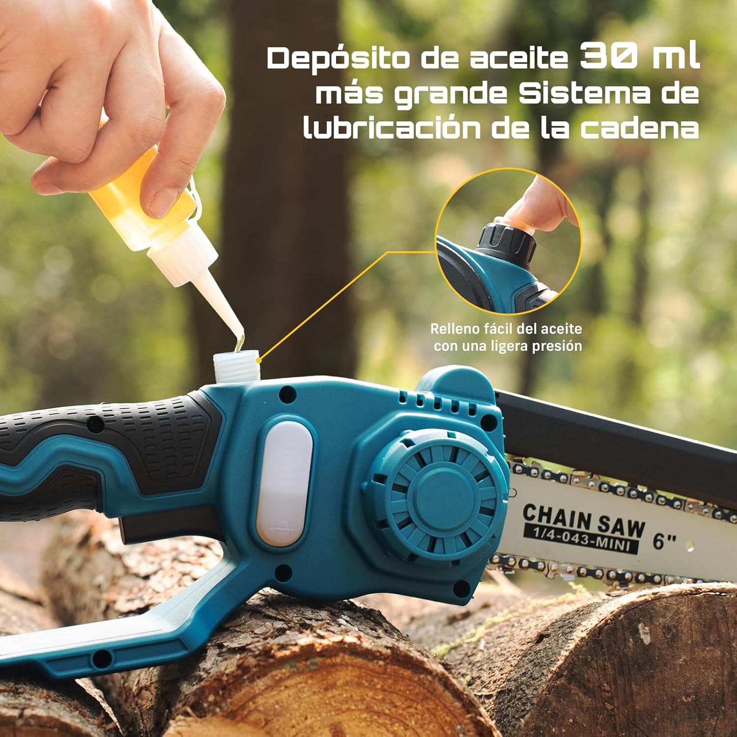SEESII Mini motosierra a batería de 6 pulgadas y tijeras de podar eléctricas de 33 mm, kit de herramientas de jardín 2 en 1 con baterías de 22000 mAh, motor sin escobillas, ideal para cortar troncos y ramas