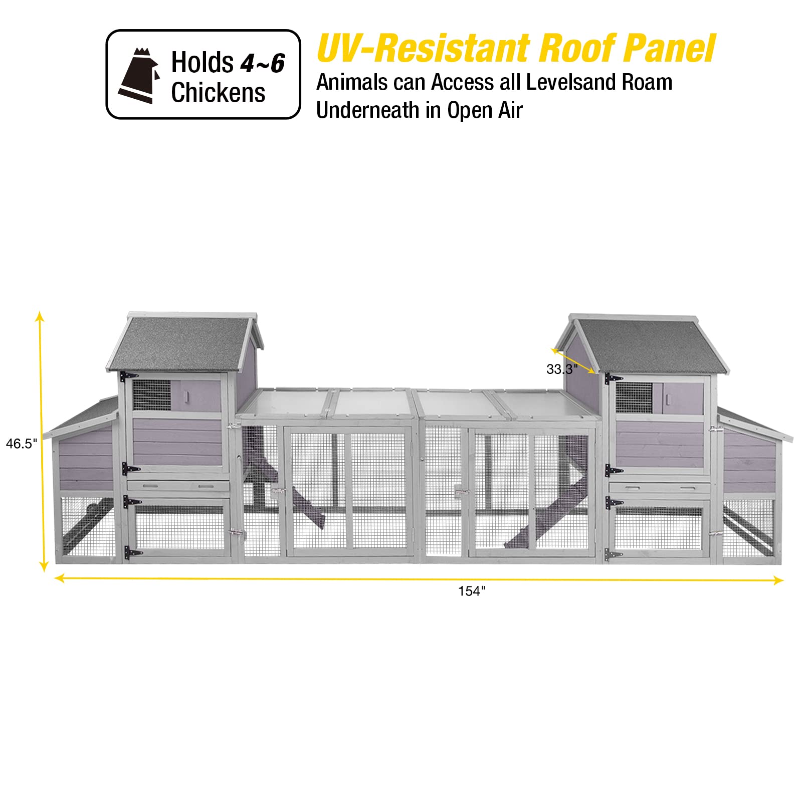 鶏用鶏小屋(二階建て) Amazon.co.jp: 鶏小屋 2つの家とラン ダブル 4-8鶏用 木製鶏小屋 家禽