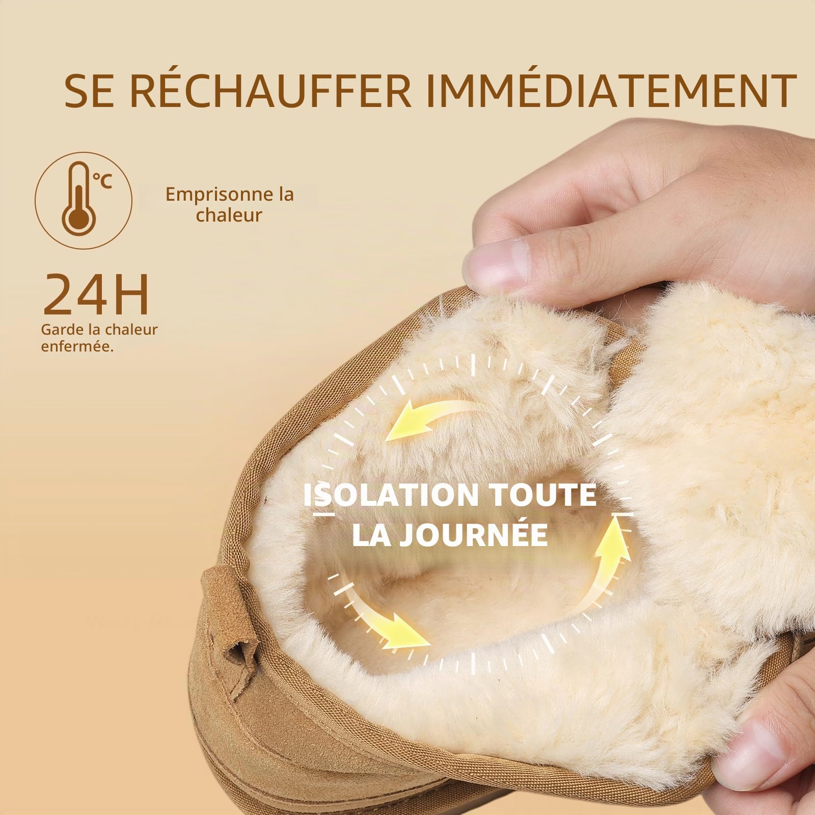 Meik Mangni Bottes de Neige Femme Bottines Hiver Homme Doublure Chaud Peluche Courte Bottines Confortable Imperméables Antidérapant Plates Chaussures Extérieur