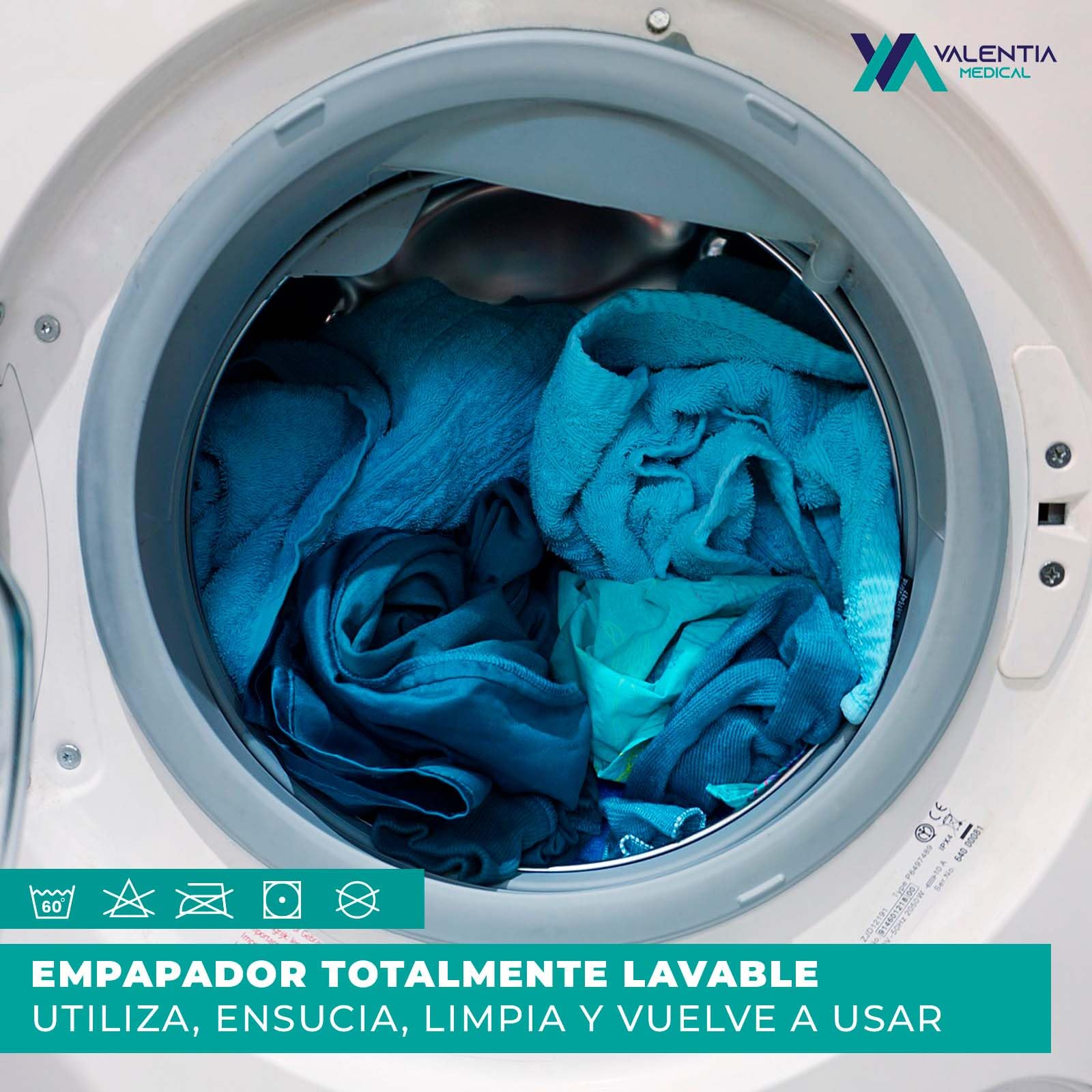Empapador de Cama Lavable 135cm – Impermeable, Transpirable y Reutilizable - Protector de Colchón con Alta Absorción y Alas Laterales – 200 Lavados | Valentia Medical