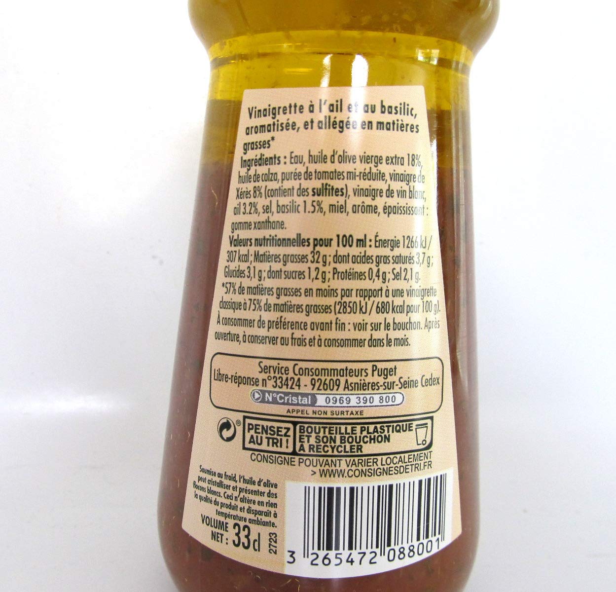 Puget Vinaigrette Xérès,ail & basil