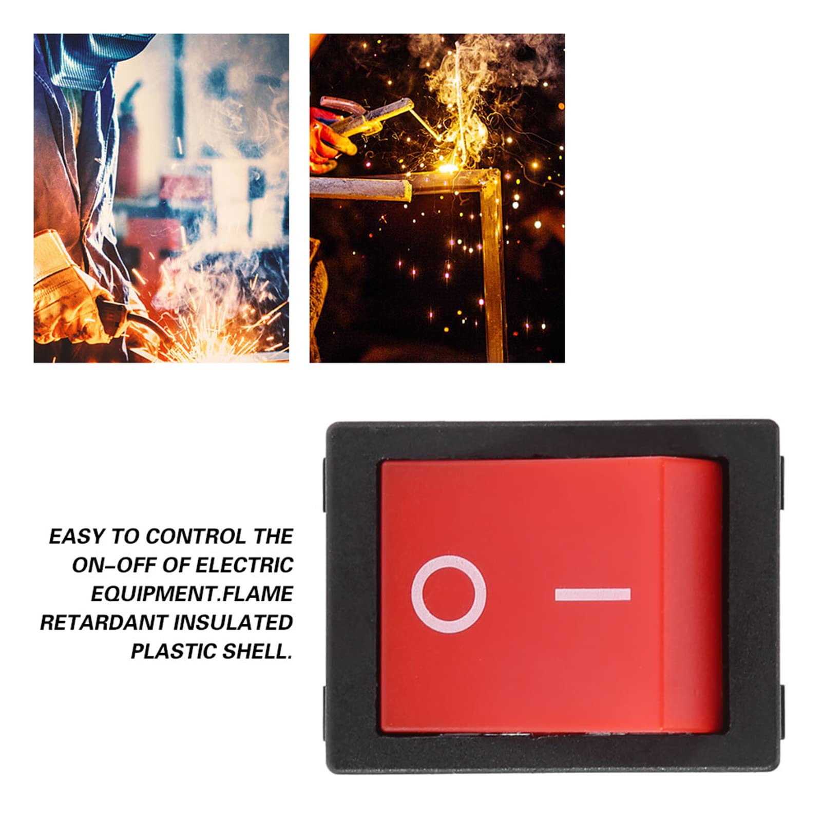 30A 4-Pin Boat Type ON Off Rocker Switch Long Service Life Flame Retardant Insulated Plastic Shell Waterproof Dustproof for Electric Equipment (5PCS)