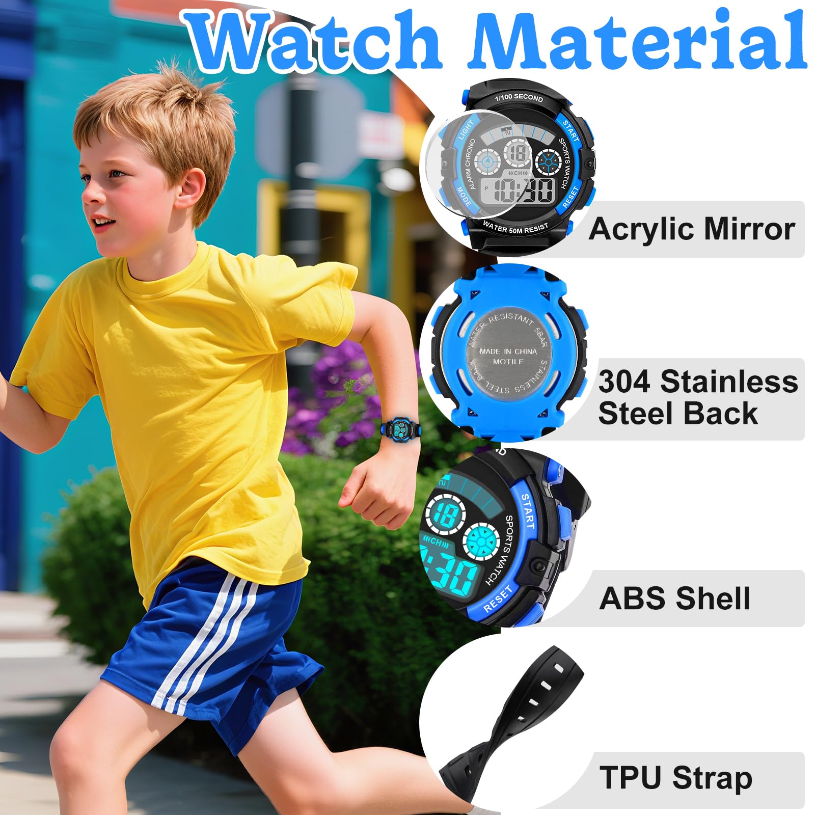 Reloj digital impermeable para niños DTKID