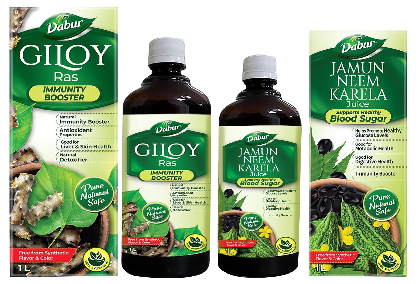 Dabur Jamun Neem Karela Juice - 1L & Dabur Giloy Juice - 1L COMBO-picture-26