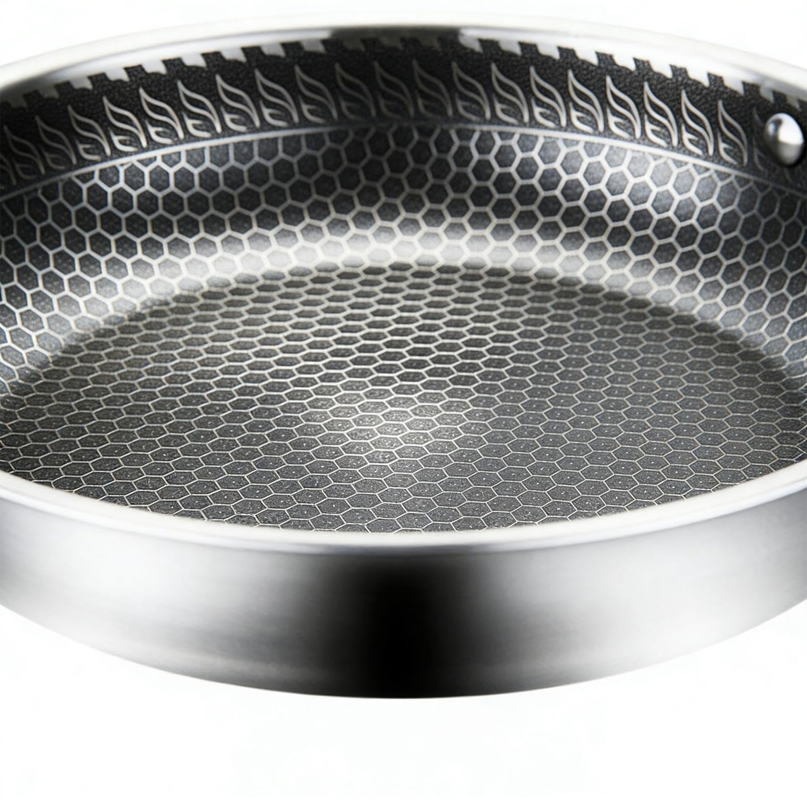 Générique Non -Stick Frying Pan Stainless Steel | Round Kitchen Cookware