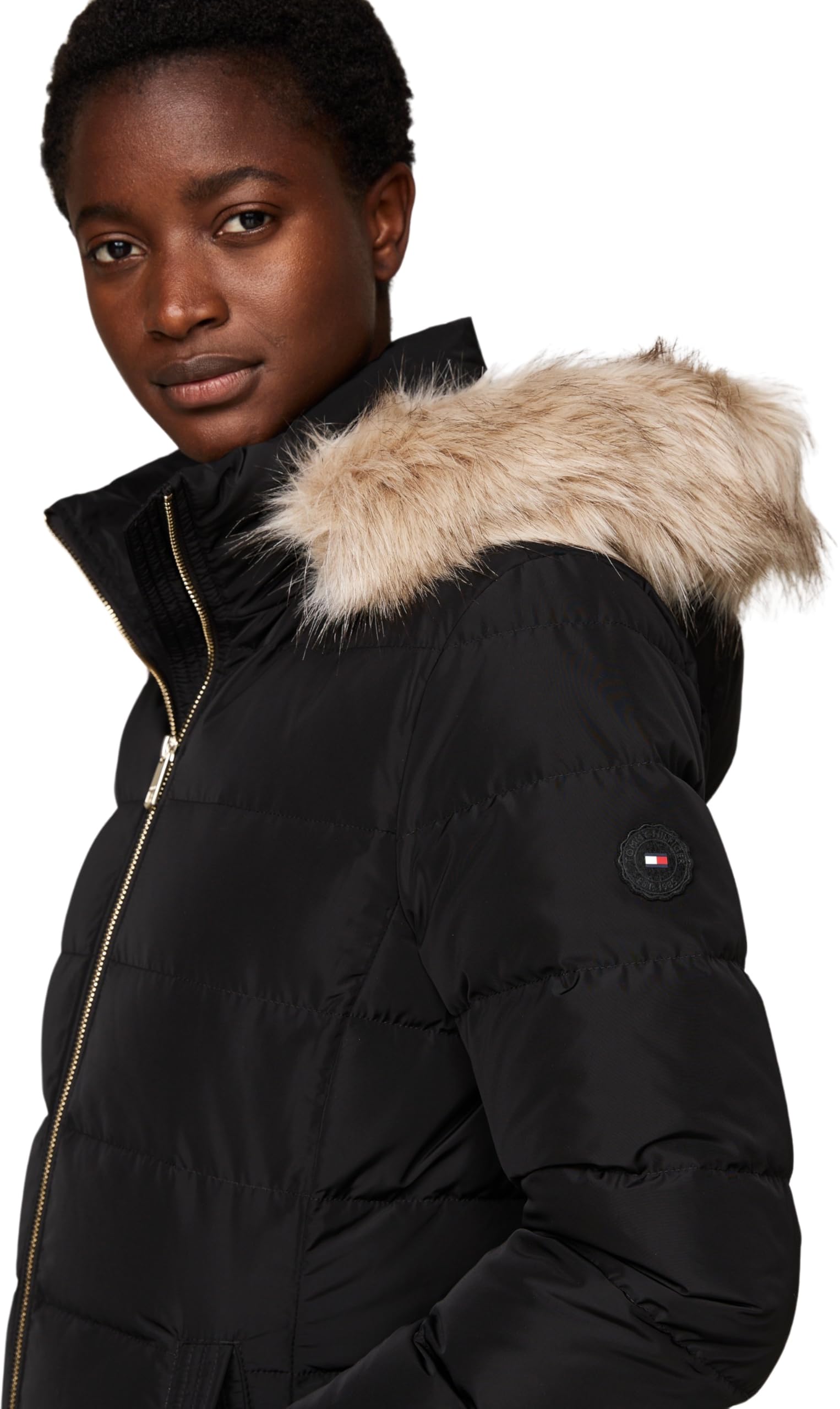 Tommy Hilfiger Płaszcz puchowy Kobiety Heritage Puchowa Tyra Maxi Z Futrem Ww0ww43601