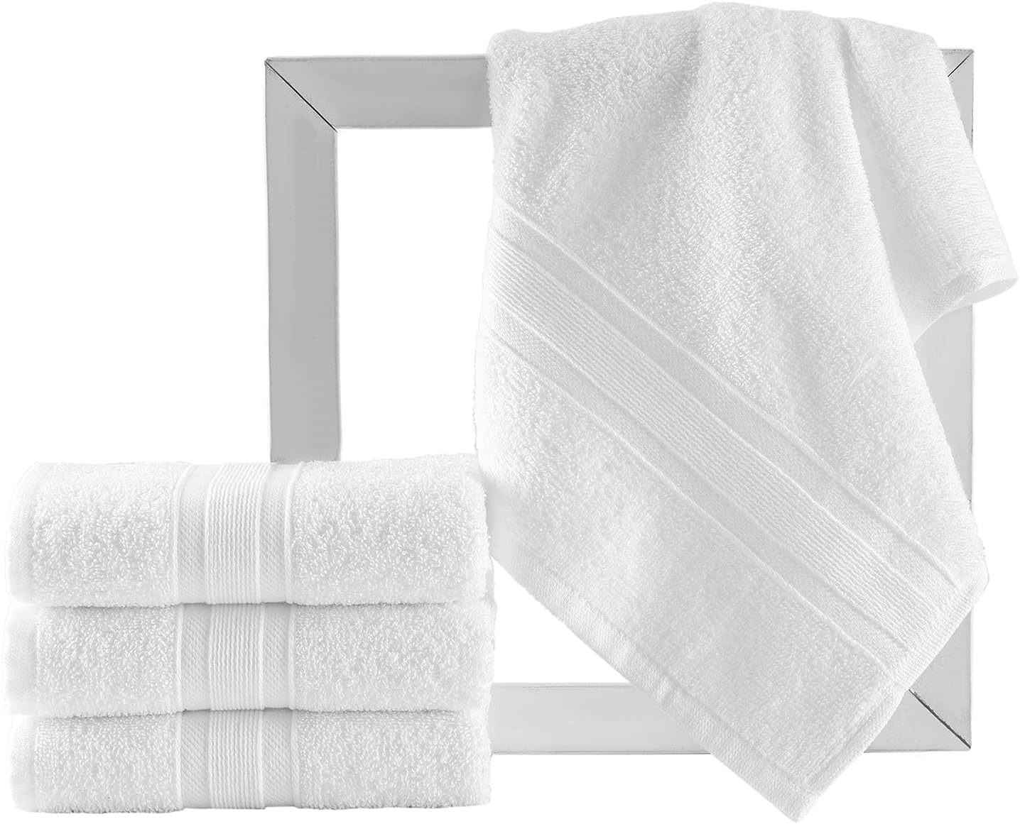 All Design Towels QuickDry 4 Pieces White Hand Towels