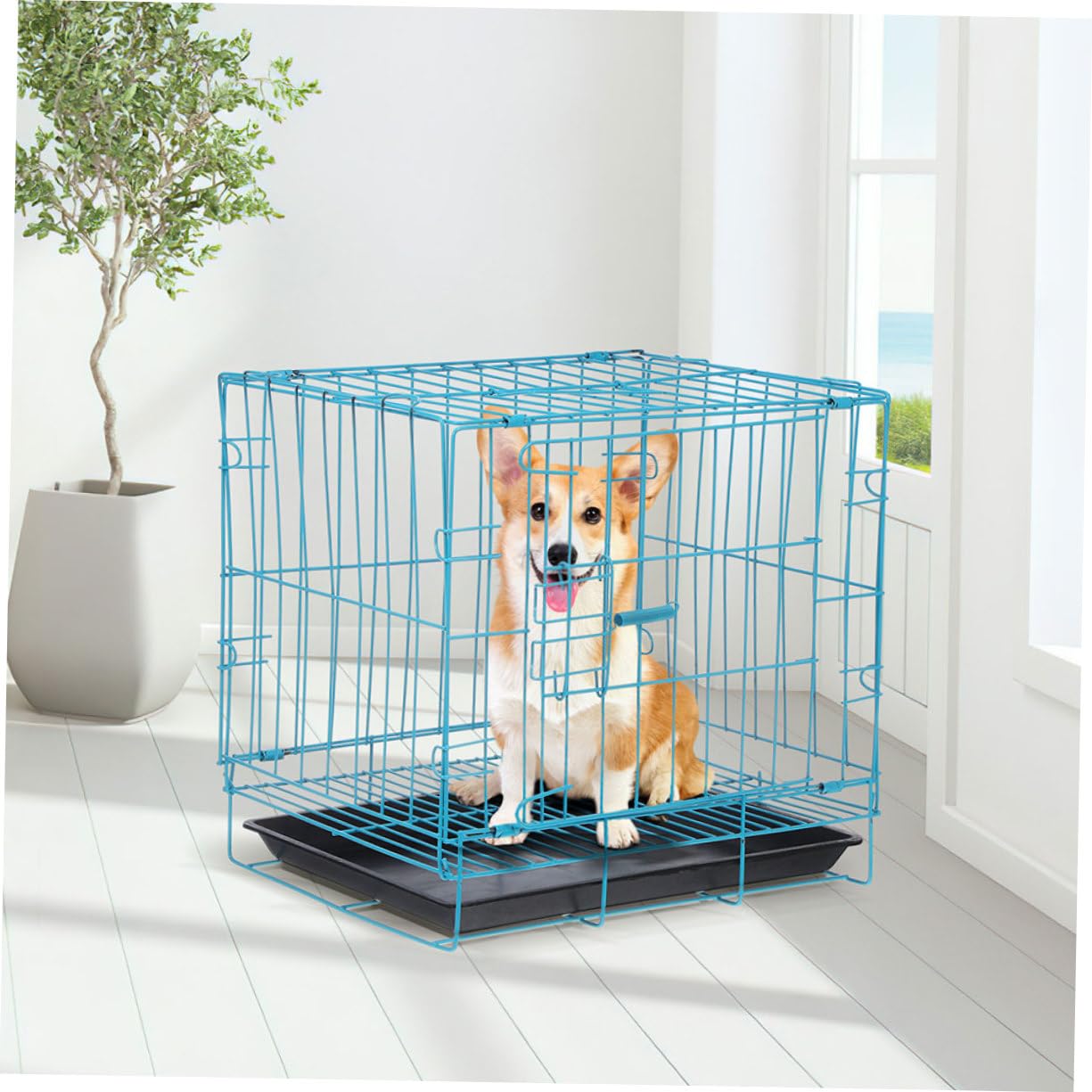 BCOATH Handheld Portable Cat Bunny Cage Wire Frame Pet Cage Secure Design Easy to Carry for Outdoor Travel