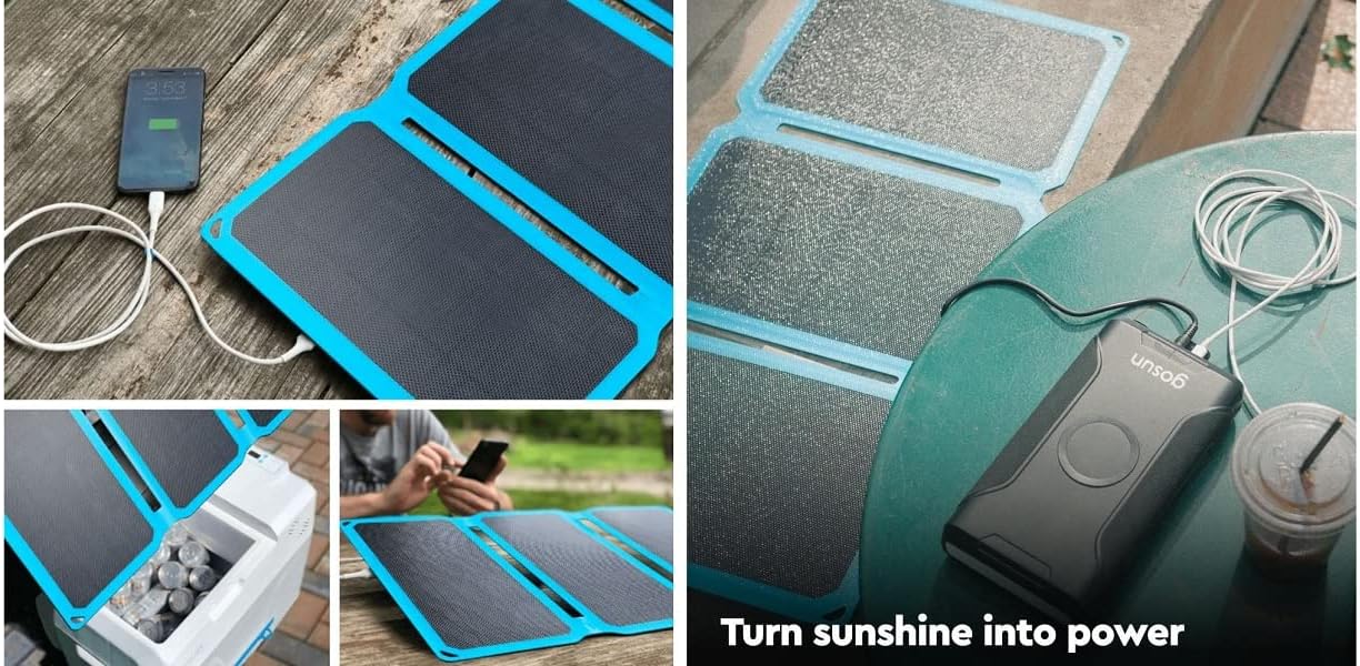 Foldable Solar Panel Charger with USB Charger - Camping Gear Solar Panel Backpacking Lightweight for Hiking & Travel (New Version - 30 Watt)