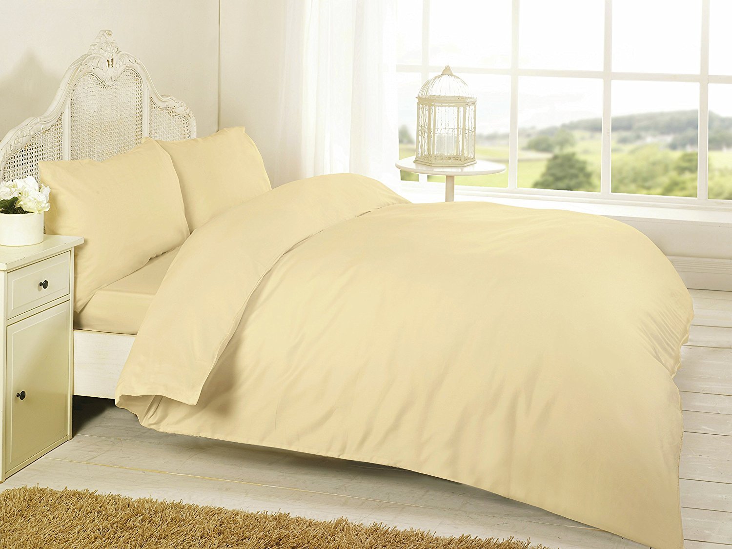 Comfy Nights Latte - 40Cm Deep Extra Deep 16"(40Cm) 100% Egyptian Cotton Fitted Bed Sheet (4Ft (Small Double, )