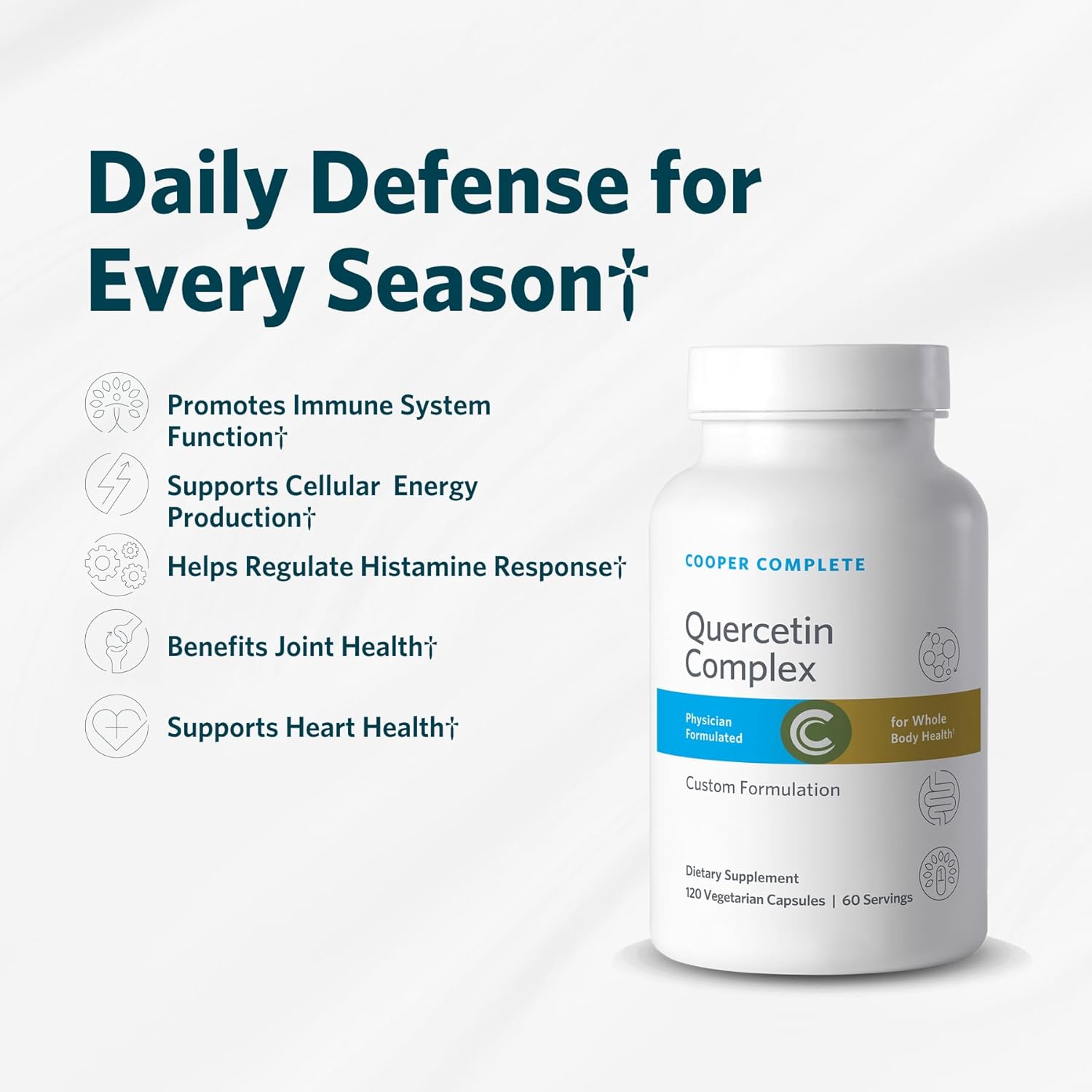 Cooper Complete Quercetin Complex, 120 Capsules, with Stinging Nettles, Bromelain and Vitamin C, Immune Support†