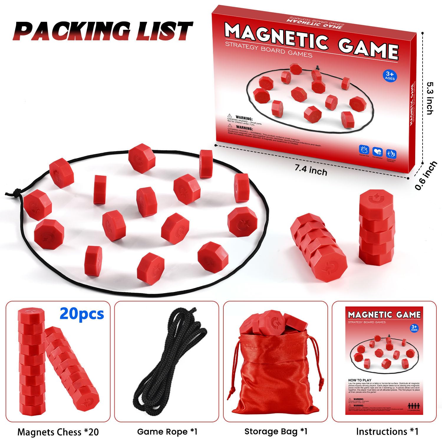 Juego magnético, juego familiar magnético, juegos de mesa de estrategia, regalos para niños y adultos 6