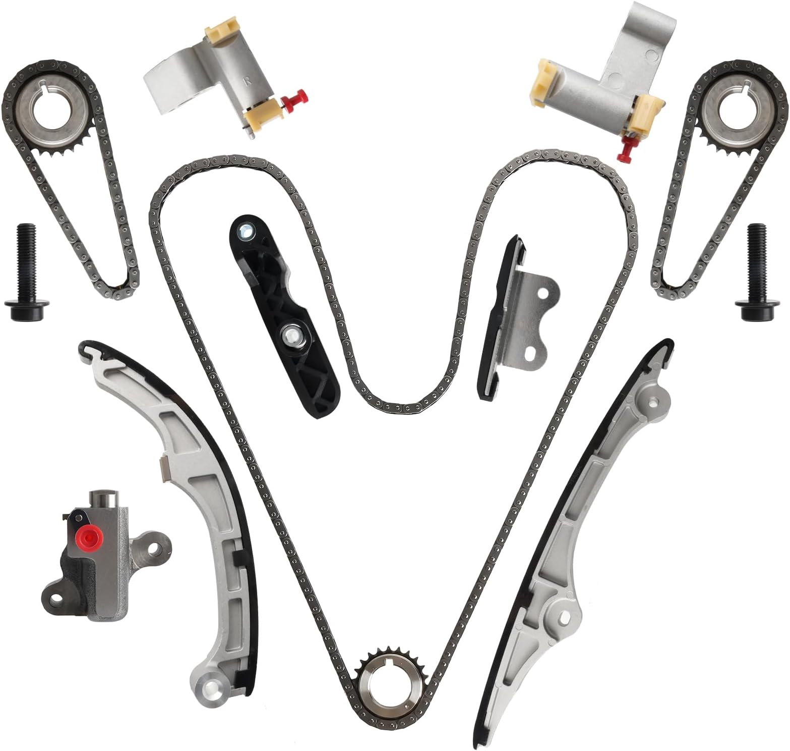 PUENGSI Timing Chain Kit Compatible with 2007-2010 F-o-r-d 3.5- W, C 3496cc VVT V6 N7WGE, Edge, 2009-2010 F-o-r-d Flex Non Turbo, 09 Flex Turbo, 07-09 Fusion, 08-09 Taurus X, 09 Taurus
