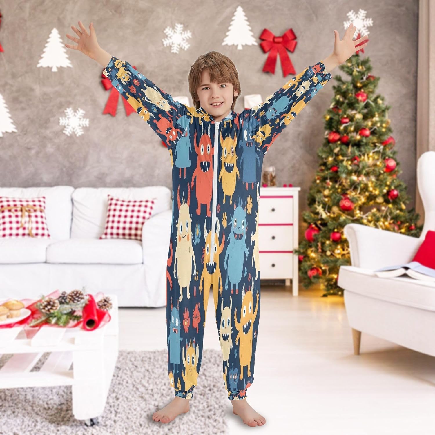 Funny Monsters Onesie Pajamas Soft and Comfortable for Halloween Cosplay Costume/Homewear/Sleepwear