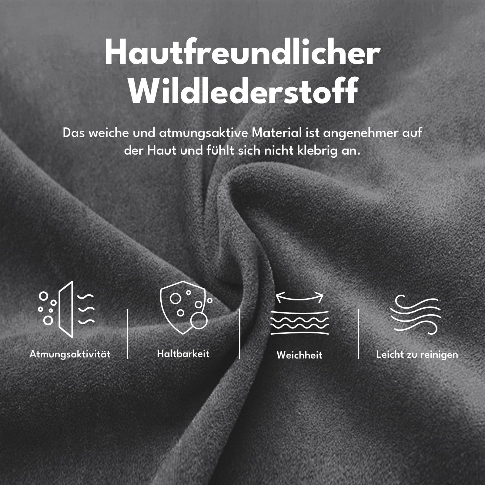 Gaming Stuhl | Ergonomischer Bürostuhl mit Fußstütze, Kopfstütze, 90-155° Rückenlehne, Wildlederimitat