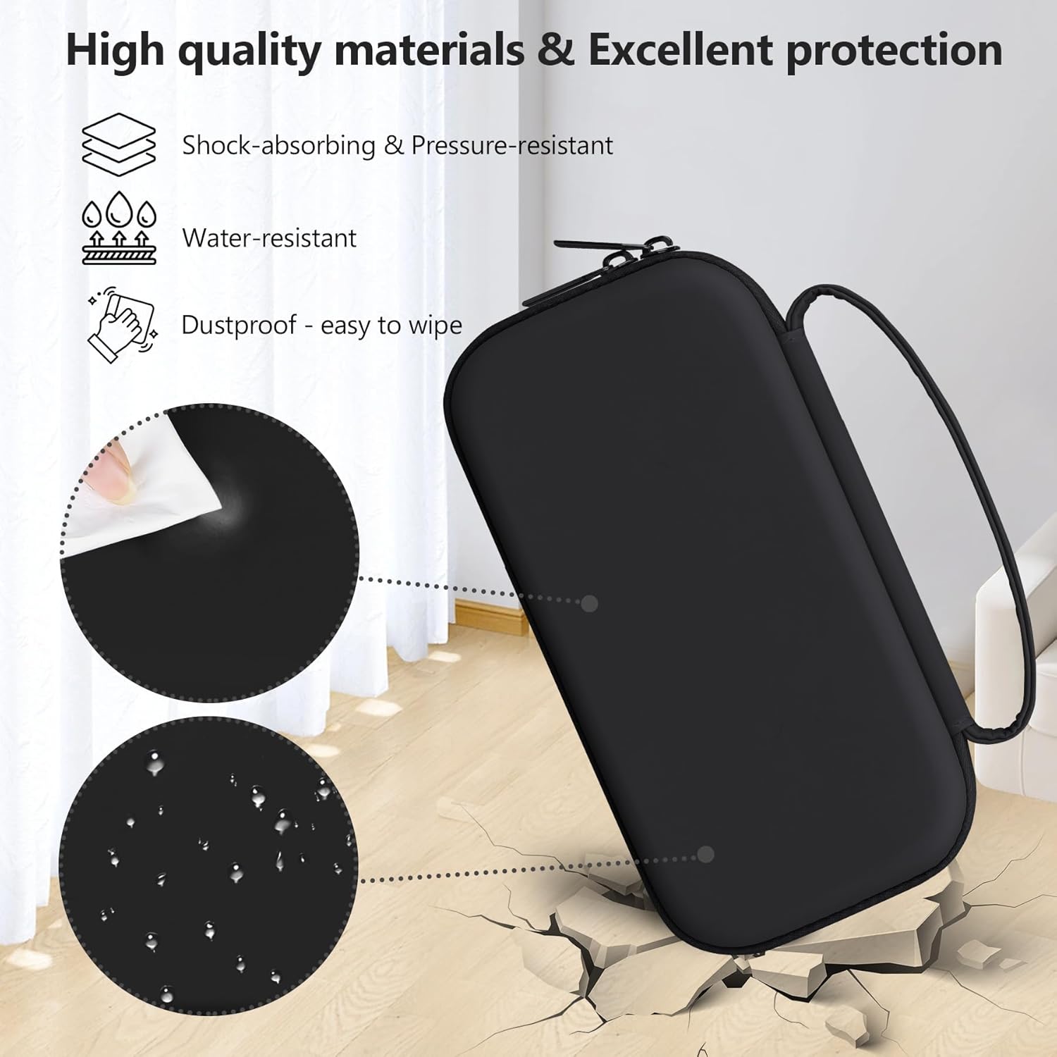 Hard Carrying Case for RG477M/ RG406H/ RG CubeXX/ RG Cube Retro Handheld Game Console, Retro Game Travel Storage Holder with Mesh Bag for SD Card, USB Charging Cable, User Manual, Black - Image 5