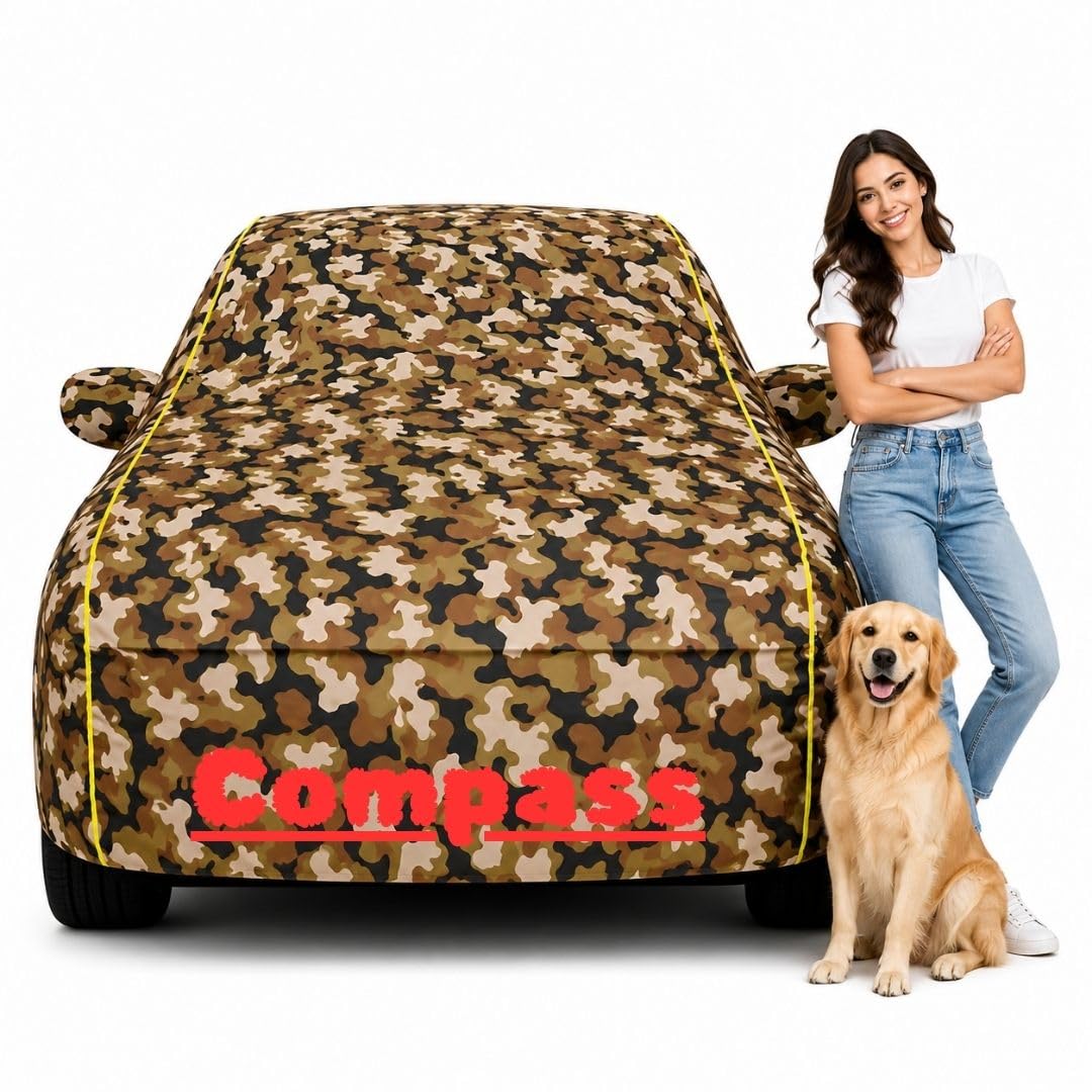 Waterproof Car Body Cover for Compass | 100% All Weather Protection | Custom Fit | Rain, Snow, UV & Dust Resistant | Mirro...