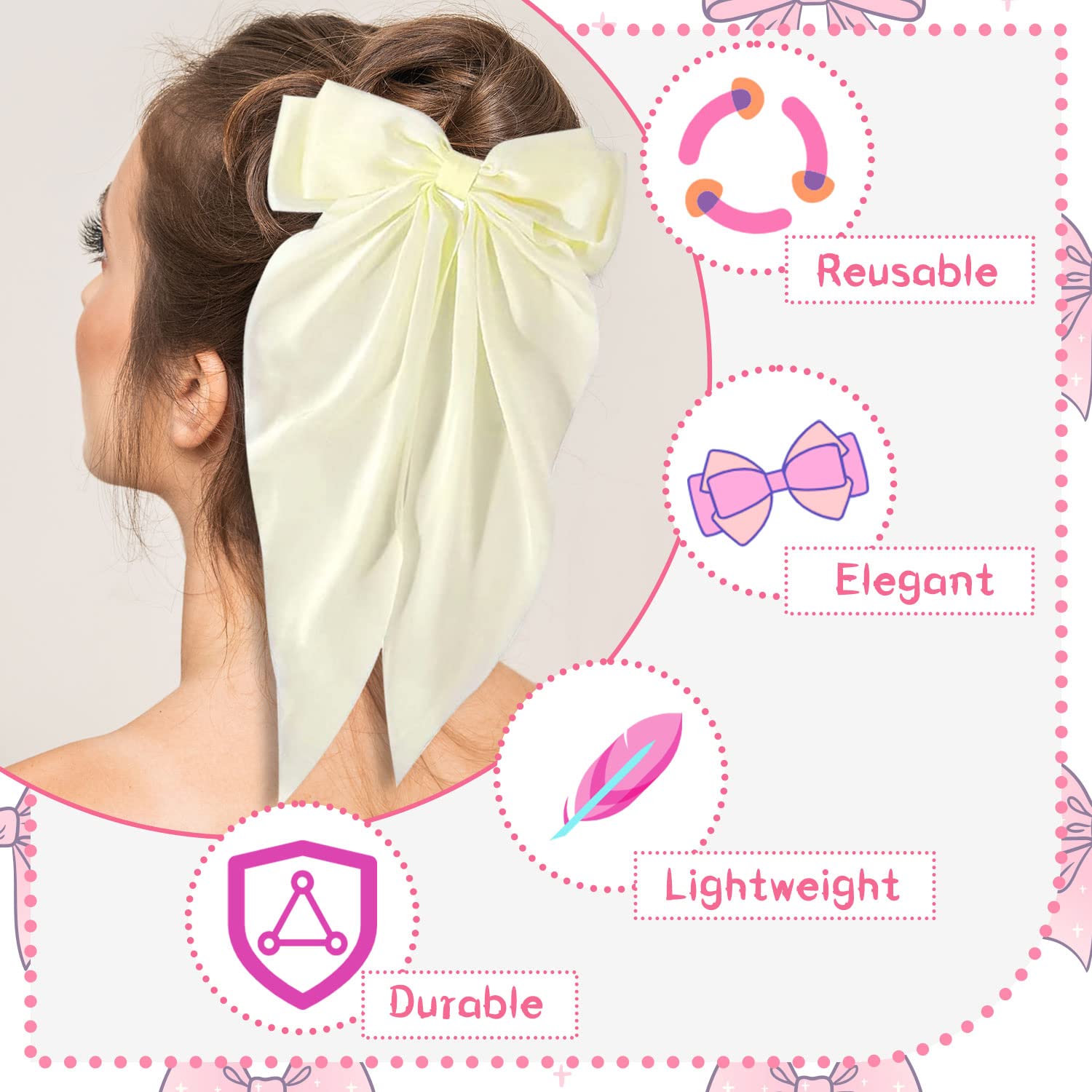 Xmsrn Vintage Grande Seta Fiocco Capelli Clip Barrette Nastro Blu Fiocco Capelli Barrette Fiocco Seta Francese Testa Clip Barrette Capelli Blu Accessori Per Capelli Per Le Donne E Le Ragazze (blu