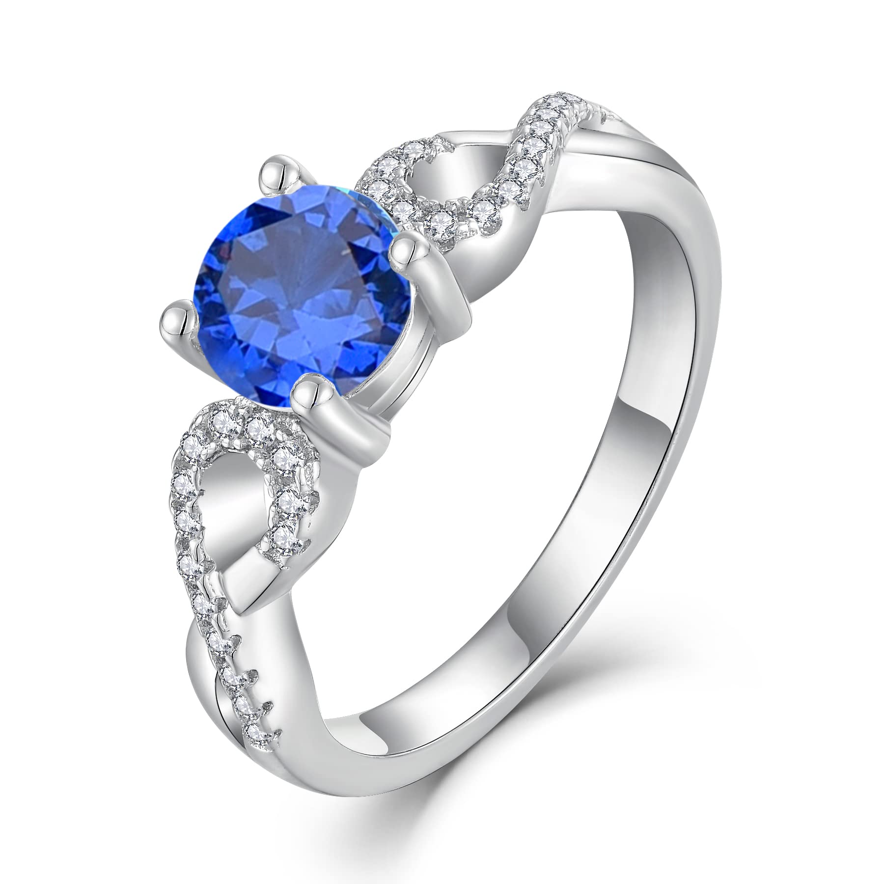 STARCHENIE Women Infinity Promise Rings 925 Sterling Silver Wedding Engagement Promise Ring