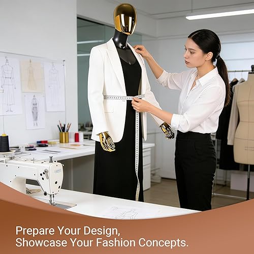 Miniatura 6 de Kinfant Maniquí femenino de cuerpo completo, elegante maniquí femenino alto con base de metal estable, pantalla de forma de vestido de manne quin