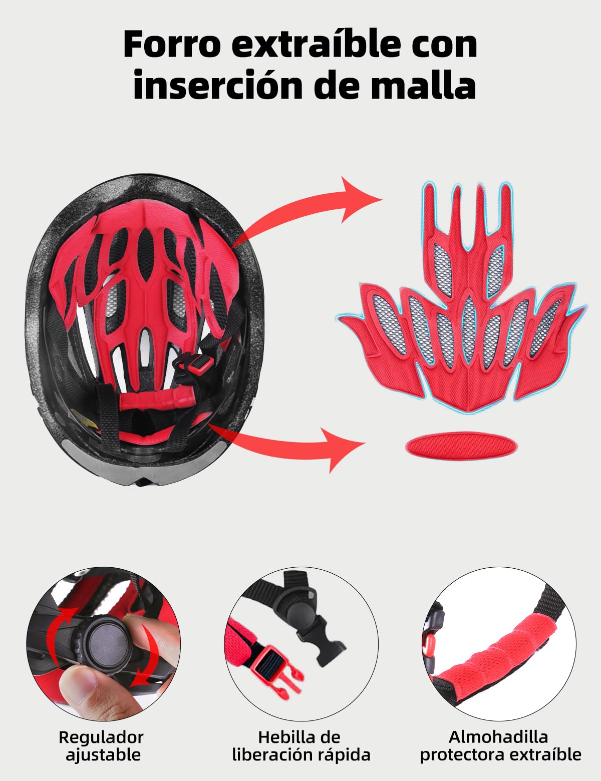 Shinmax Casco Bicicleta Adulto Casco Bici con USB Luz Pegatina Luminosa Certificado CE Casco Bicicleta Mujer Hombre con Visera Magnética Casco MTB Casco Bici para Montaña Ciclismo Carretera 57-62 cm