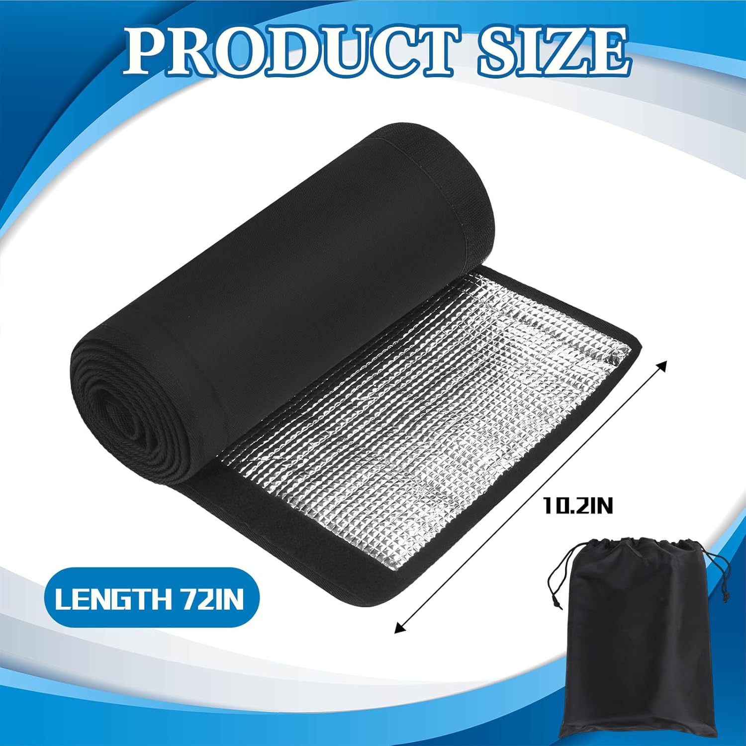 3 Layers HVAC Copper Pipe Insulation Cover, AC Hose Insulation Sleeve, for Central Air Conditioning Mini Splits, (72 x 10.2 Inch) 600D Oxford, Comes with Storage Bag