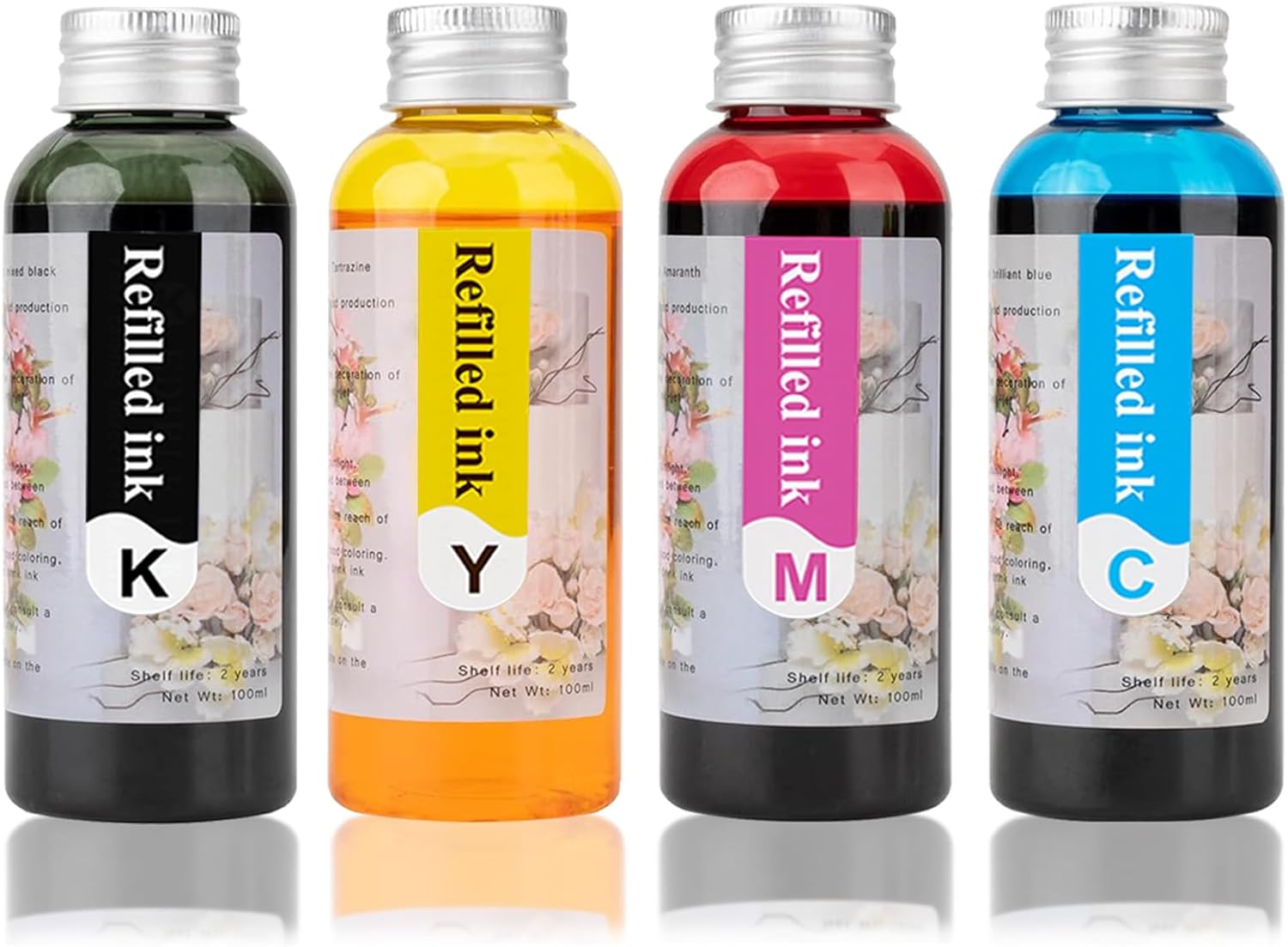 4×100 ML Ink Refill Printer for 280/281XL 270/271XL 250/251XL Compatible for Canon PIXMA TS702a iP7220 MG5420 MG5520 MG6420 MX722 MX922 TR8620a TR8622a TS702 IX6820 TR6320 Printers 4 Pack BKCYM