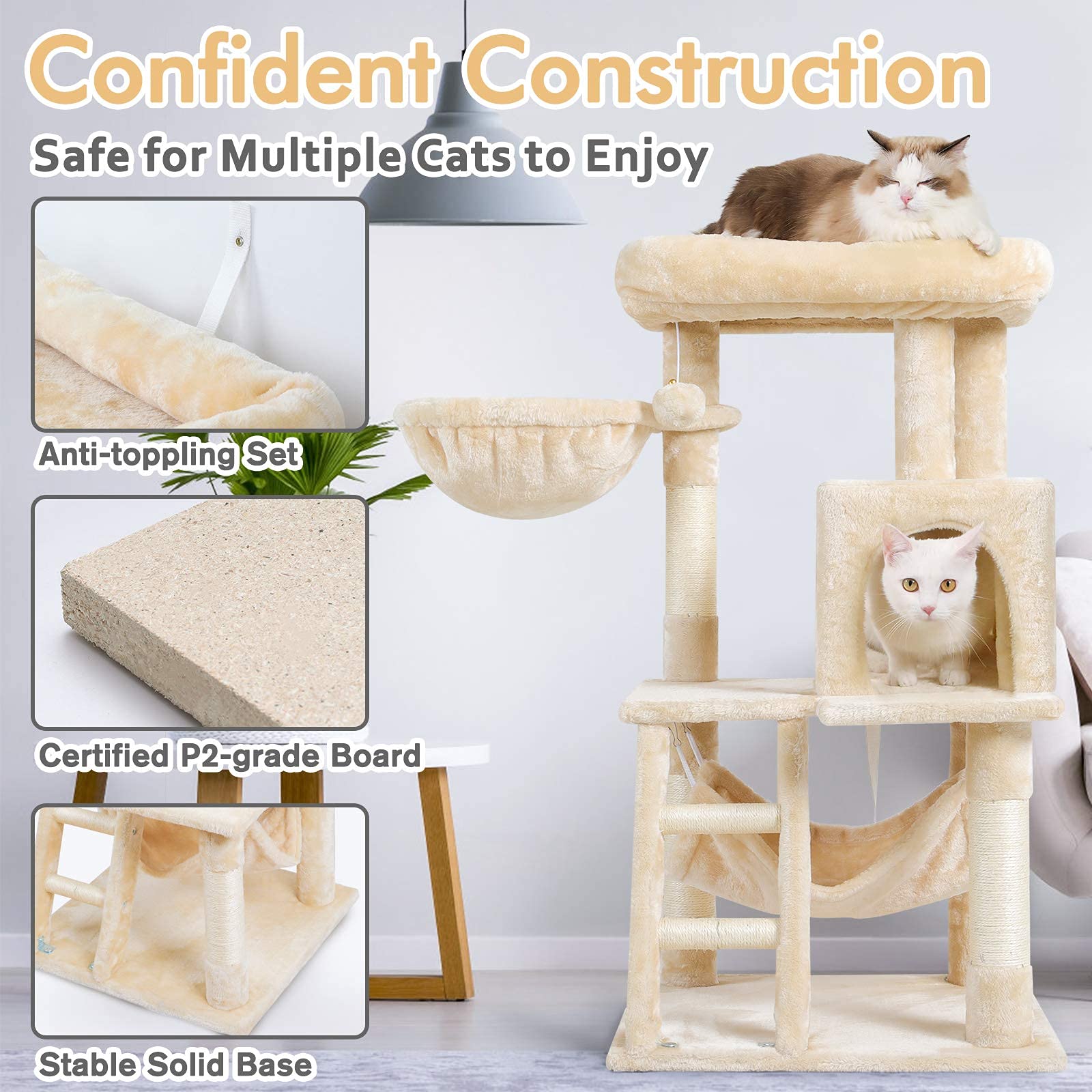 rabbitgoo Cat Tree 39" Cat Tower for Indoor Cats, MultiLevel Cat House