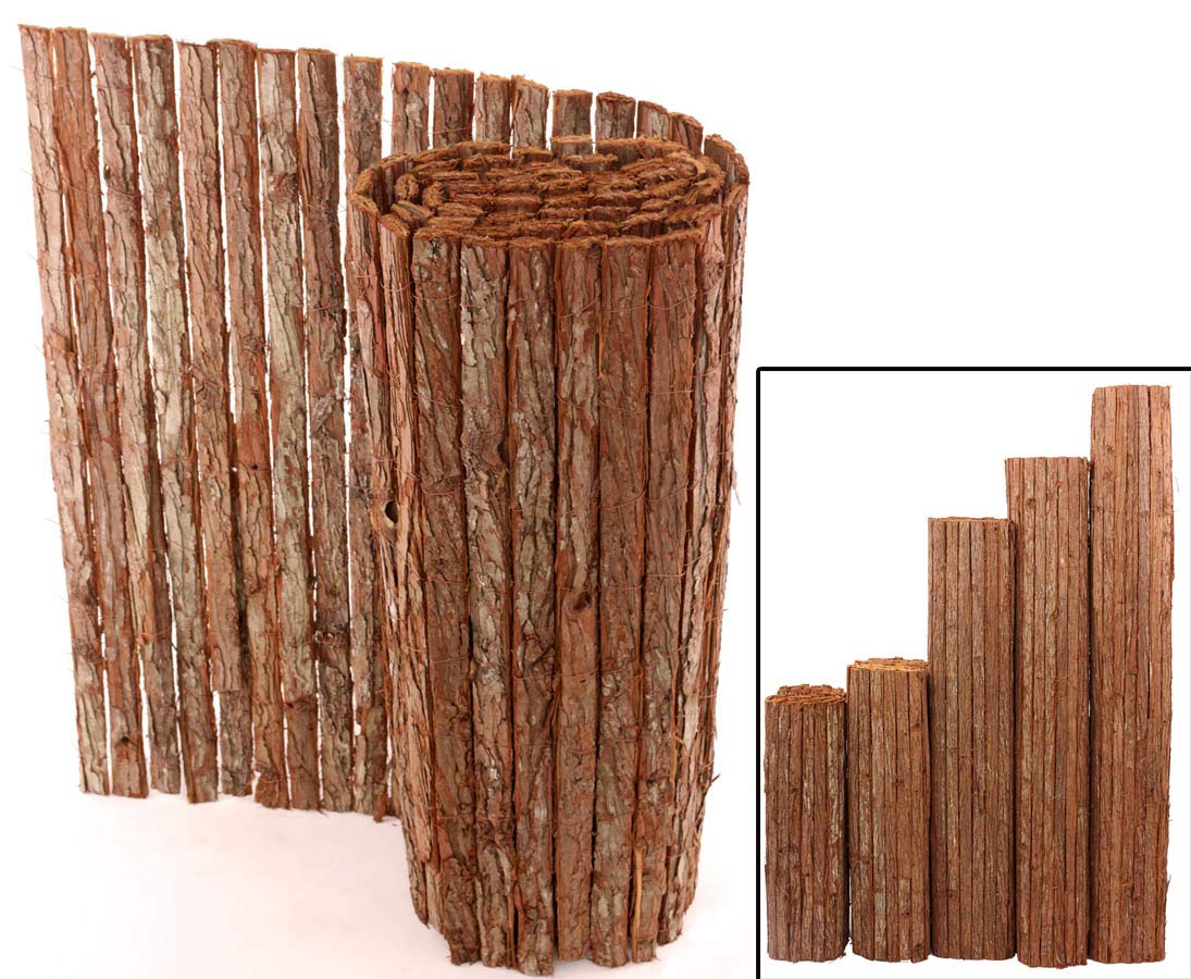 Rindenmatte Country mit doppelten Rindenstreifen von bambus-discount.com 200 x 300cm - Hohe Baumrinden Sichtschutzmatte 2m x 3m